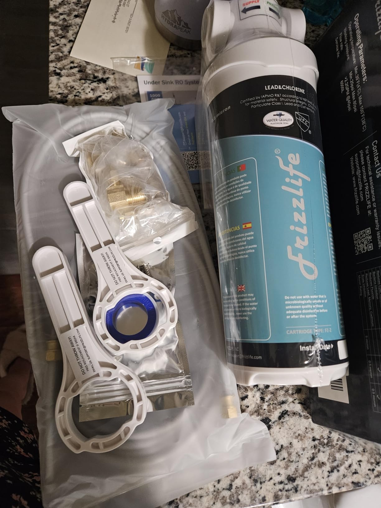 Frizzlife Inline Water Filter System for Fridge, Ice Maker, Under Sink, Certified 0.5 Micron Reduces Chlorine, Lead, Long Lasting, Compression Brass Fittings Fits for Copper Tubing, MS99 customer photo 1