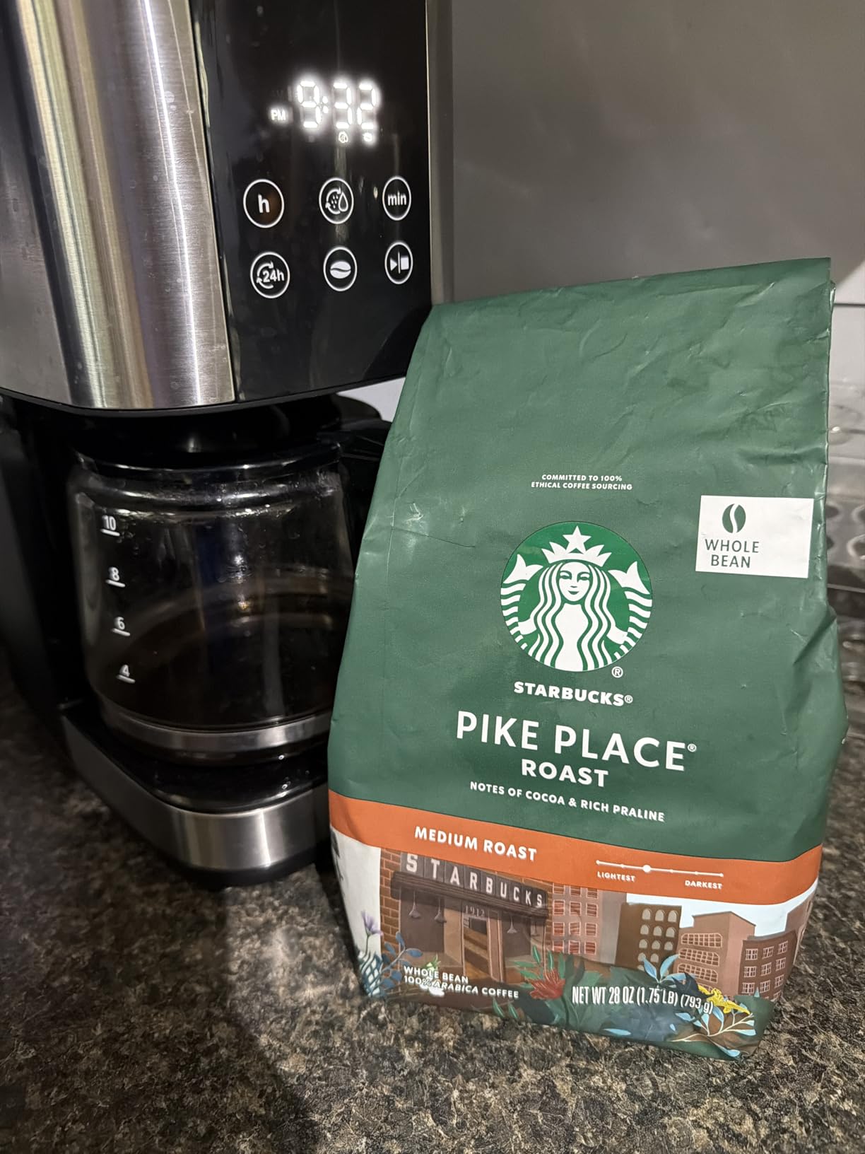 Starbucks Whole Bean Coffee, Medium Roast Coffee, Pike Place Roast, 100% Arabica, 1 bag (18 oz) customer photo 2
