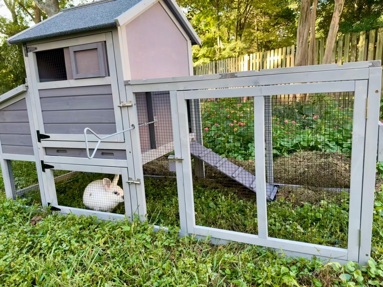 Aivituvin Chicken Run Chicken Coop Expansion Pen 71in,Outdoor Enclosure Playpen for Chicken, Rabbit, Duck, Cats, Chicken Run Only (Black, AIR29) customer photo 1
