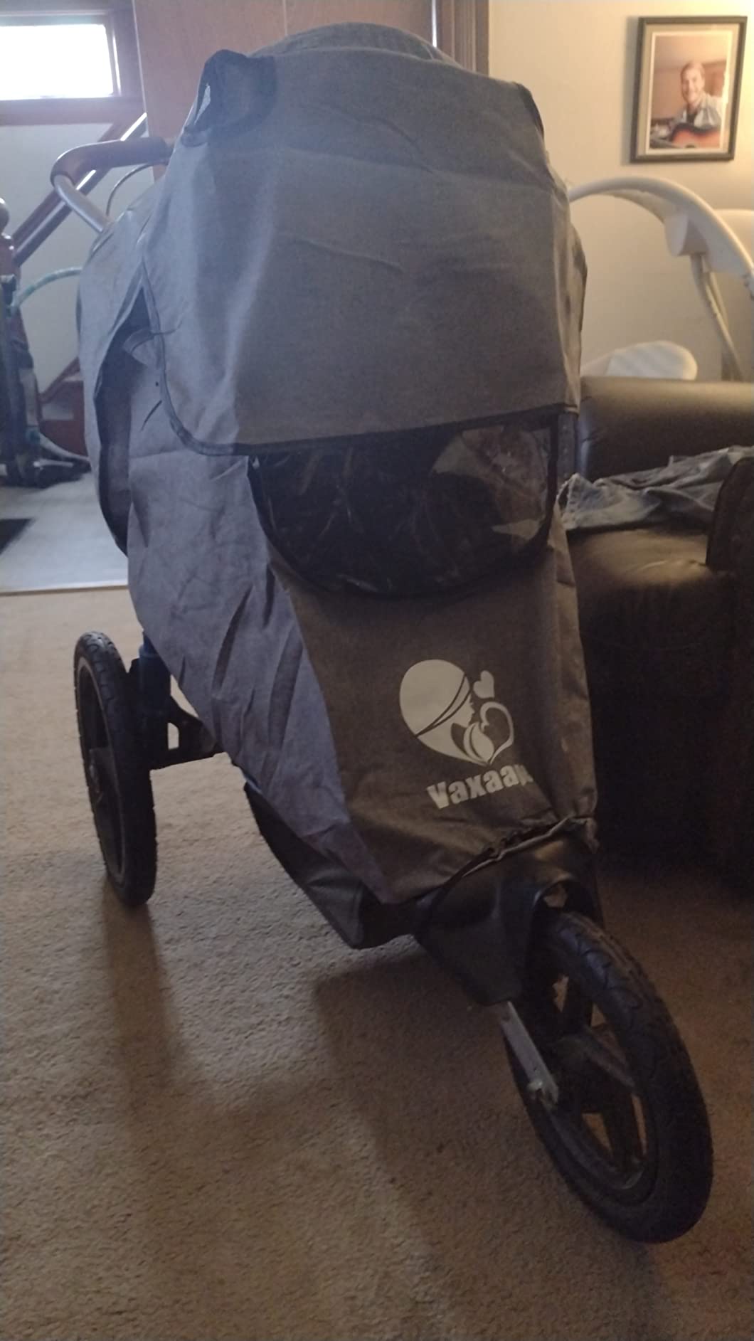 Stroller Rain Cover,Rainproof Nano-Coating Elastic Band,Grey customer photo 1