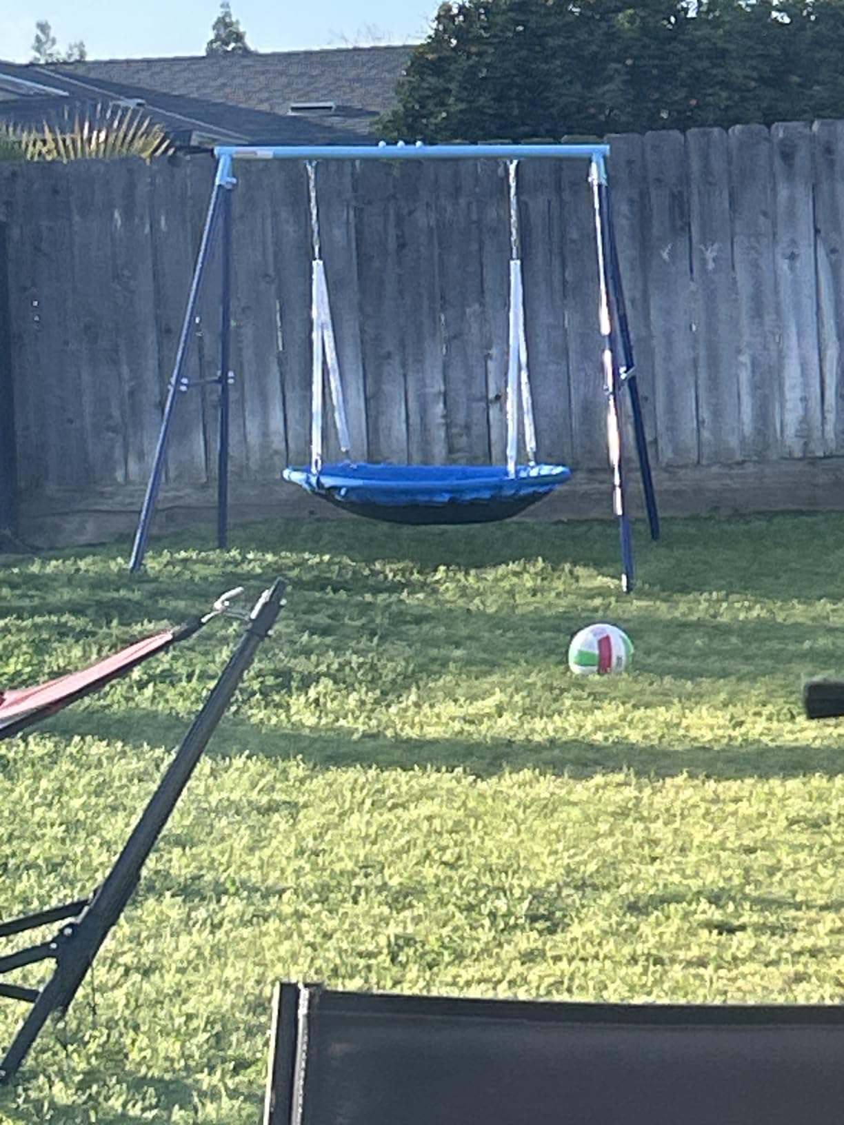 500lbs Heavy Duty Metal Saucer Swing Set Backyard Kids 45