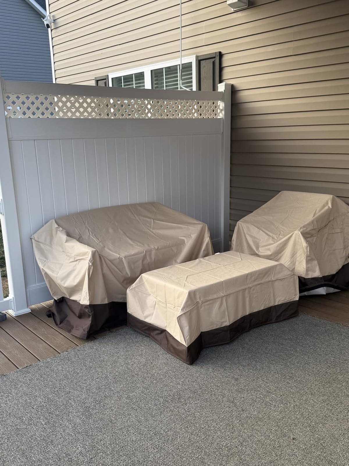 loriano Patio Furniture Cover Set, 4 Piece Outdoor Furniture Cover Waterproof, 600D Heavy Duty Lawn Patio Set Covers customer photo 2