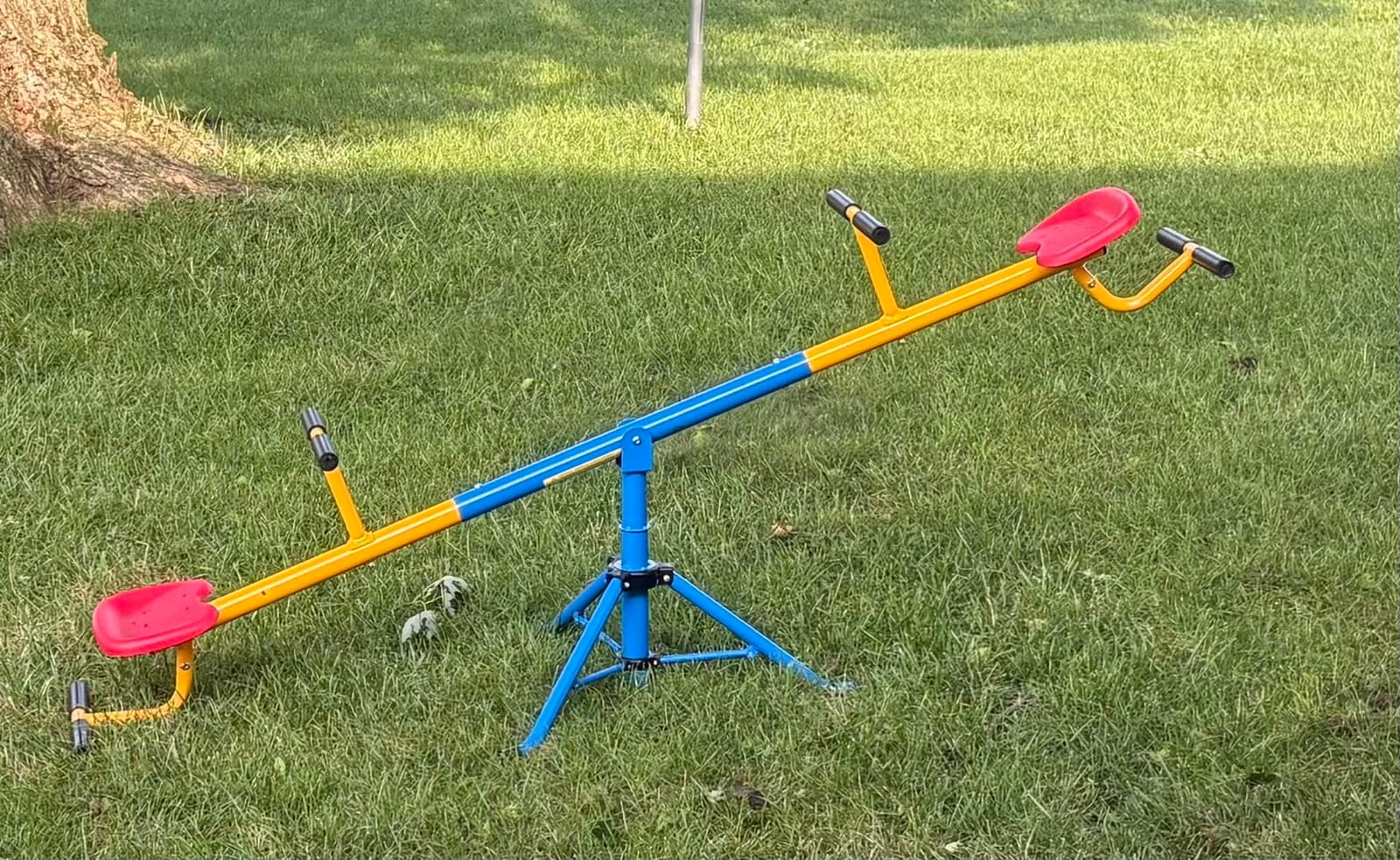 Costzon Teeter Totter Seesaw for Kids Outdoor, Preschool Swivel Seesaw Playground Equipment, 360 Degree Rotation, Indoor Outdoor Play Equipment for Toddlers, Suitable for Home, Backyard Gift Christmas customer photo 2