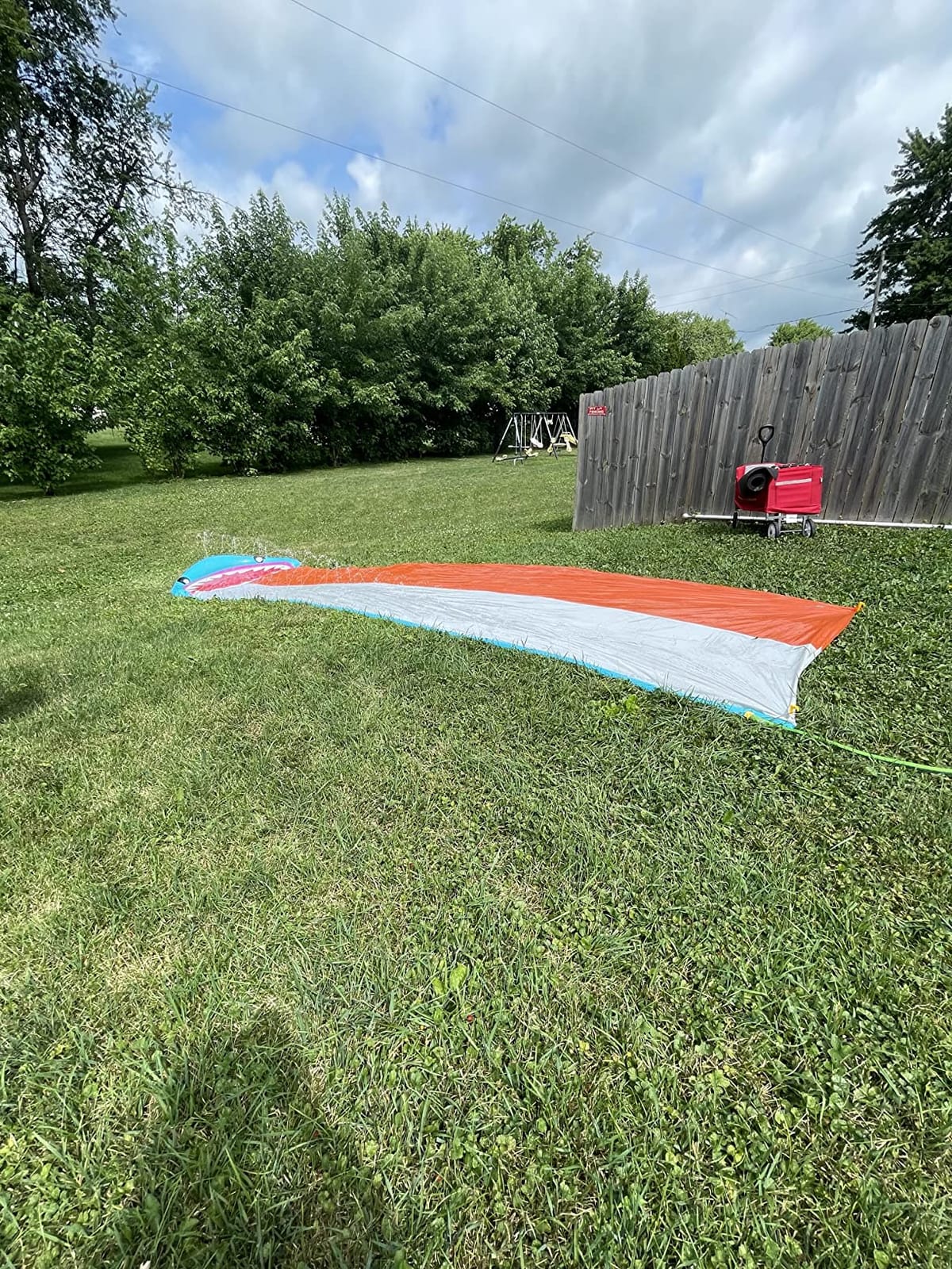 Sloosh Water Slides with 2 Inflatable Boards,22.5ft Double Lane Splash Slip Lawn Water Slide with Advanced Sprinklers Summer Toy for Kids Adults Fun Backyard Summer Outdoor, Orange customer photo 1