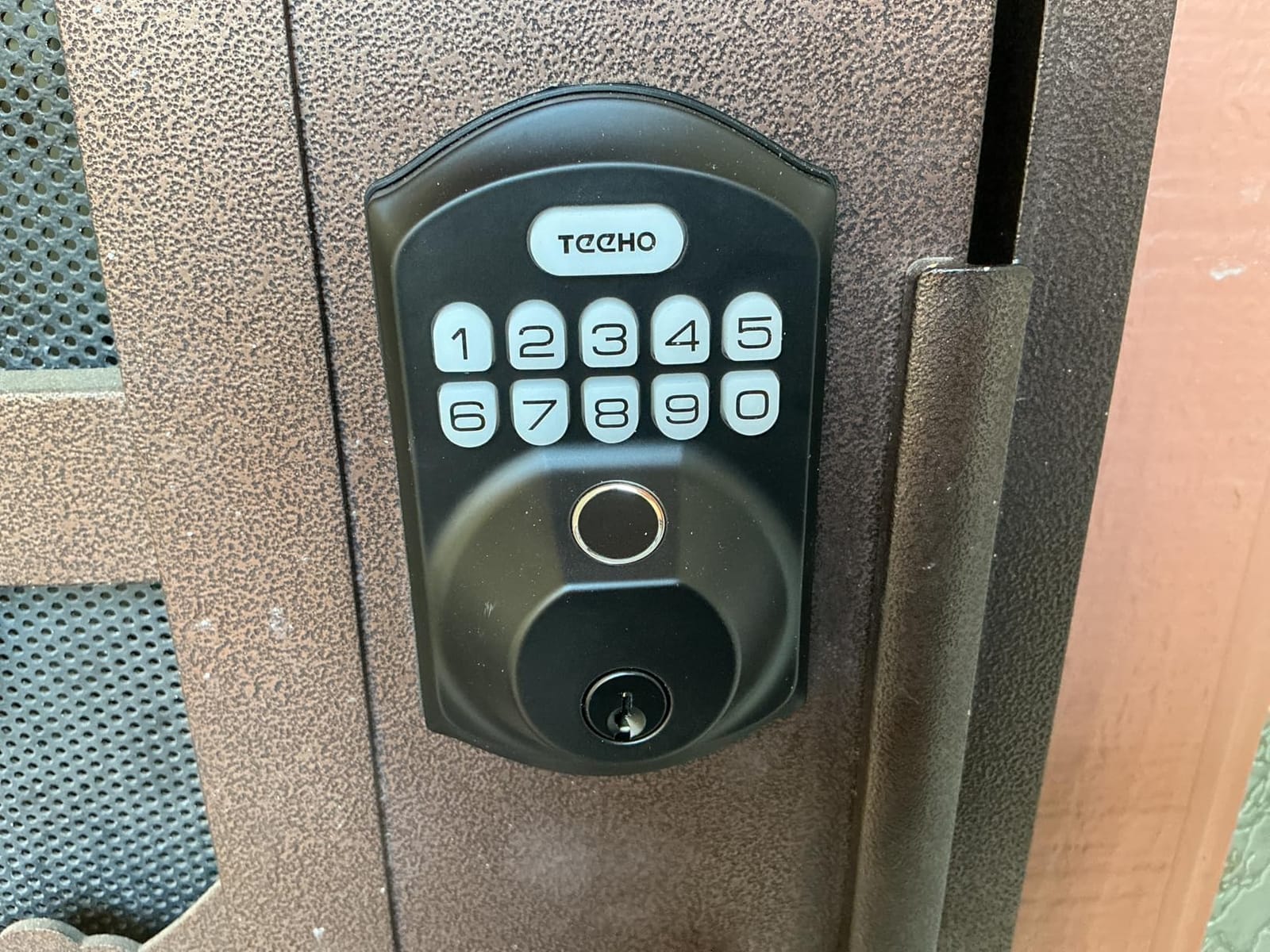 TEEHO TE002 Fingerprint Deadbolt with Keypad for Front Door, Satin Nickel customer photo 1