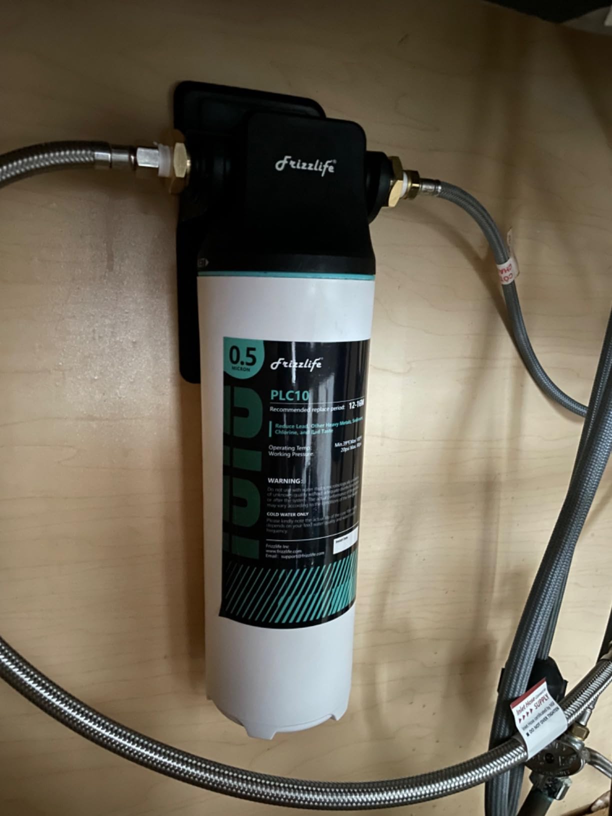 Frizzlife SW10 Under Sink Water Filter System, NSF/ANSI 53&42 Certified, Reduces 99.99% Lead, Chlorine, Bad Taste & Odor, Direct Connect Water Filter, 8K Gallons High Capacity, 0.5 Micron, USA Tech customer photo 2