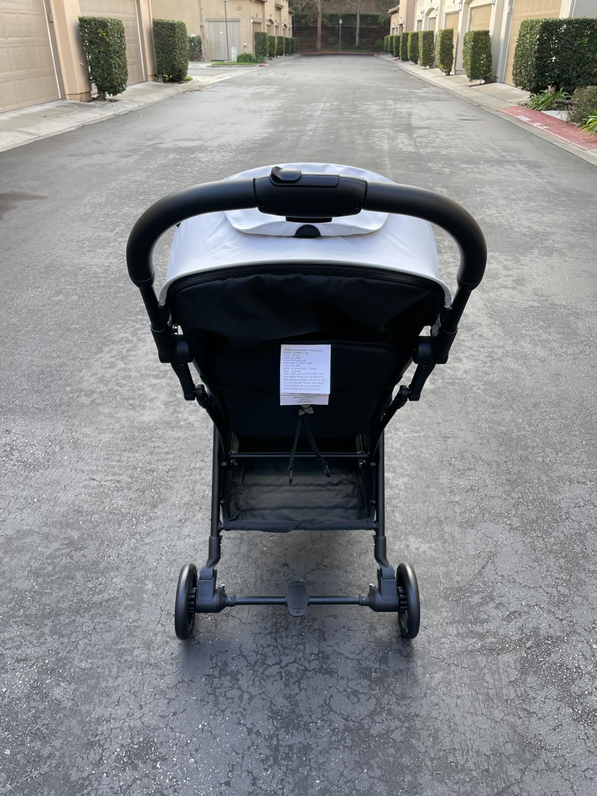 HONEY JOY Lightweight Baby Stroller, Compact Travel Stroller for Airplane, Fits Airplane Cabin & Overhead, One-Hand Gravity Fold, Self-Standing Toddler Stroller w/Adjustable Backrest/Canopy(Gray) customer photo 1