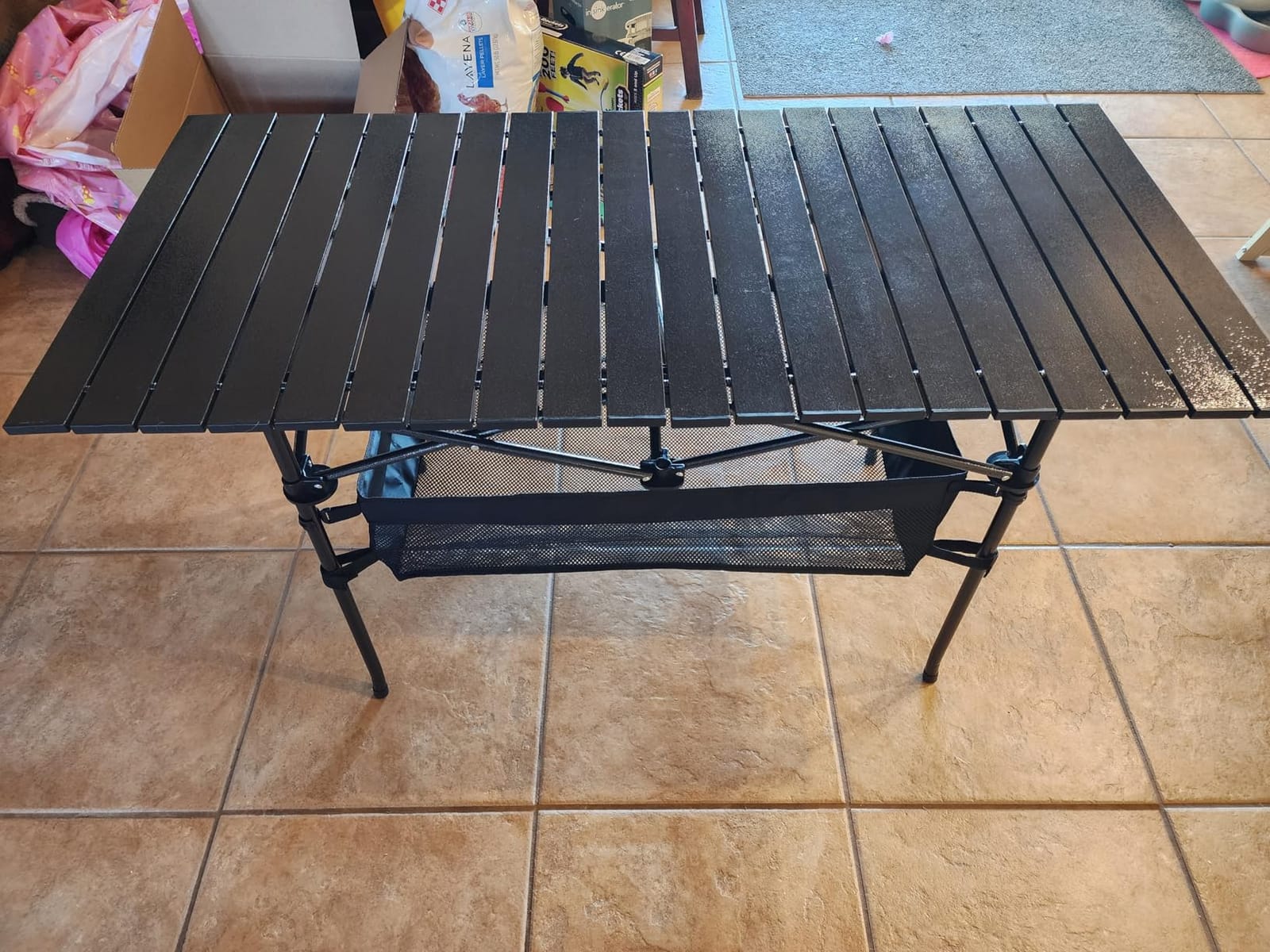 WUROMISE Lightweight Aluminum Folding Camping Table (37.13” x 21.57” x 19.69”), Portable Roll-Up Design for Outdoor, Camping, Beach, BBQ, Patio, and Picnic, Durable & Waterproof with Carrying Bag customer photo 1