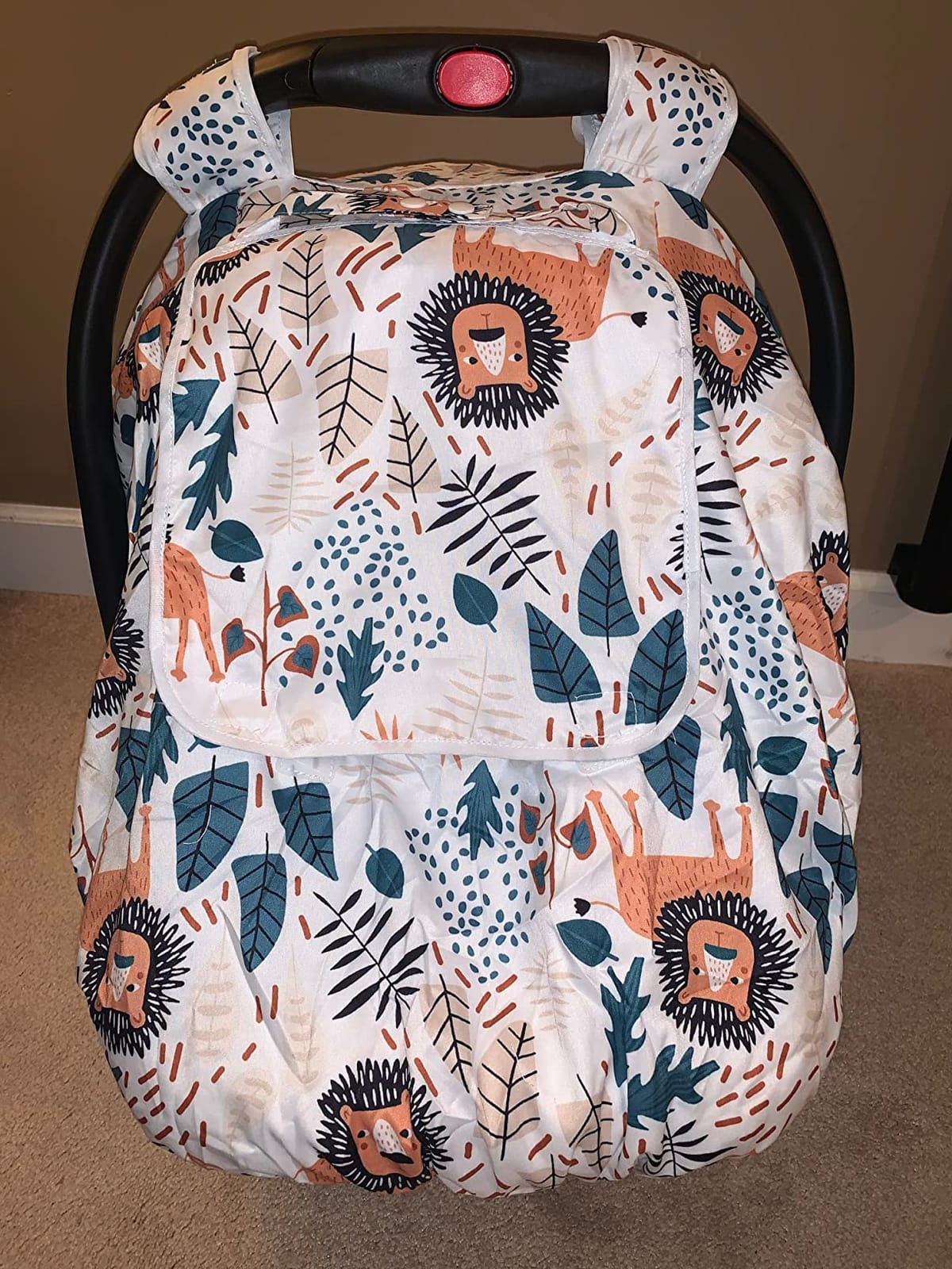 Baby Car Seat Cover, Winter Car Seat Covers for Babies, Carseat Cover Boy, Mink Carseat Canopy with Window, Cozy & Warm Cover, Lion customer photo 1