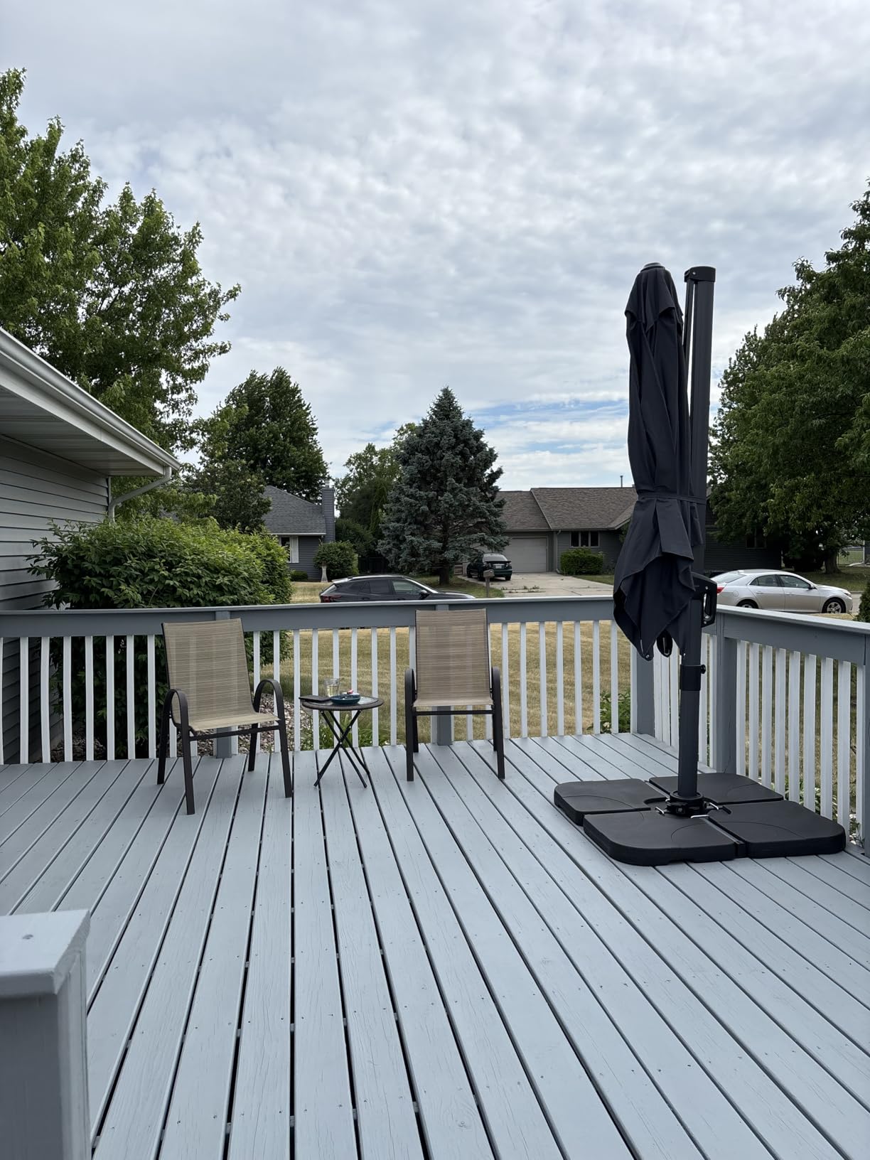 PURPLE LEAF Patio Cantilever Umbrella 10' x 13' Large Space for Pool Beige customer photo 1