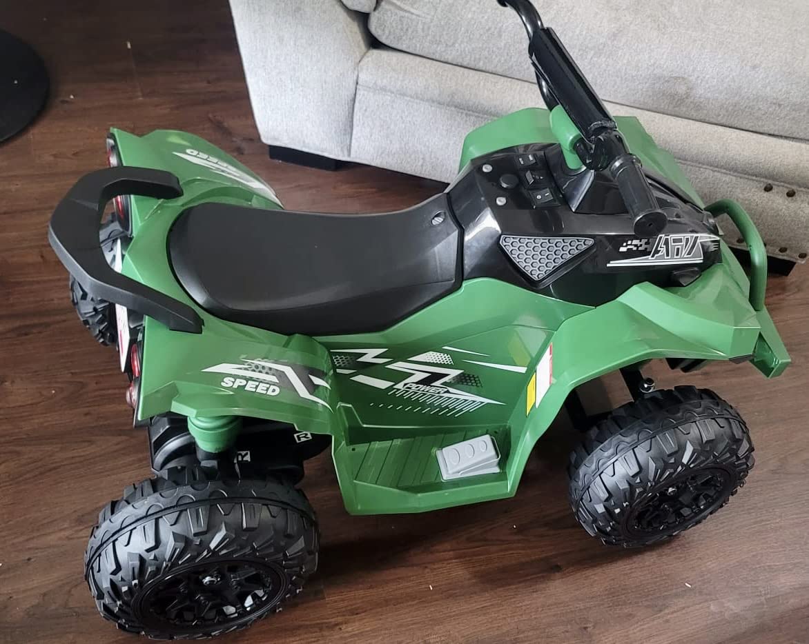 Costzon Kids ATV, 12V Ride on Car Toddler Quad W/Adjustable Speed, Forward & Backward, Headlights, Horn & Music, Kids 4 Wheeler Electric ATV for Boys Girls (Green, 37.8” x 22.8” x 27.6”(L x W x H)) customer photo 2