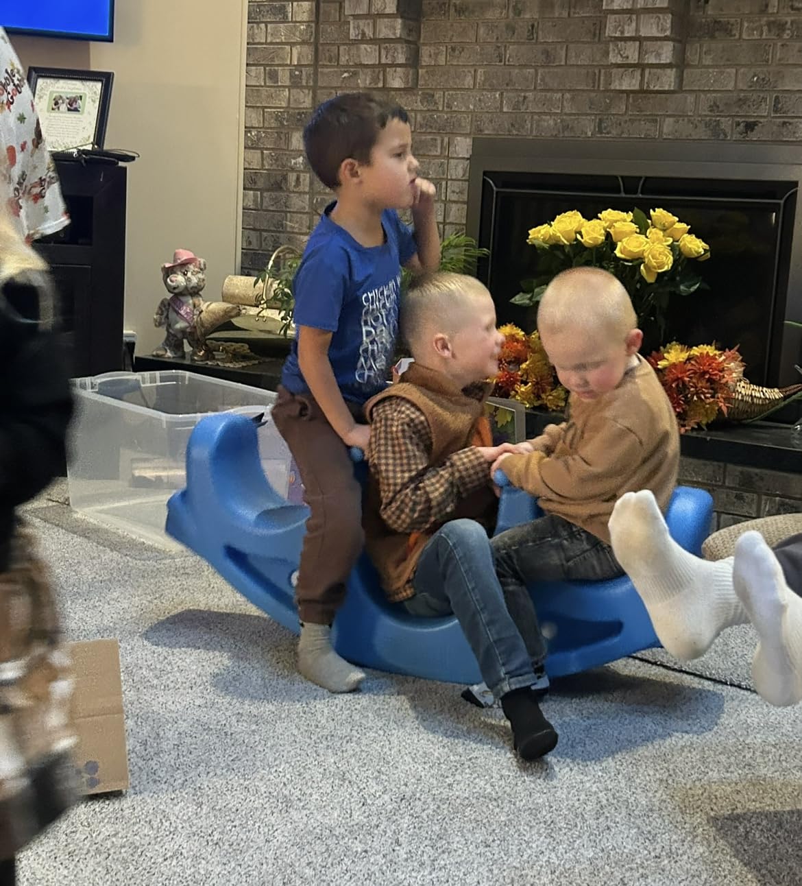 Simplay3 Up and Down Teeter Totter Seesaw - Rocking Fun for Two Toddlers or Kids Ages 18 Months to 5 Yrs- Sapphire, Made in USA customer photo 1