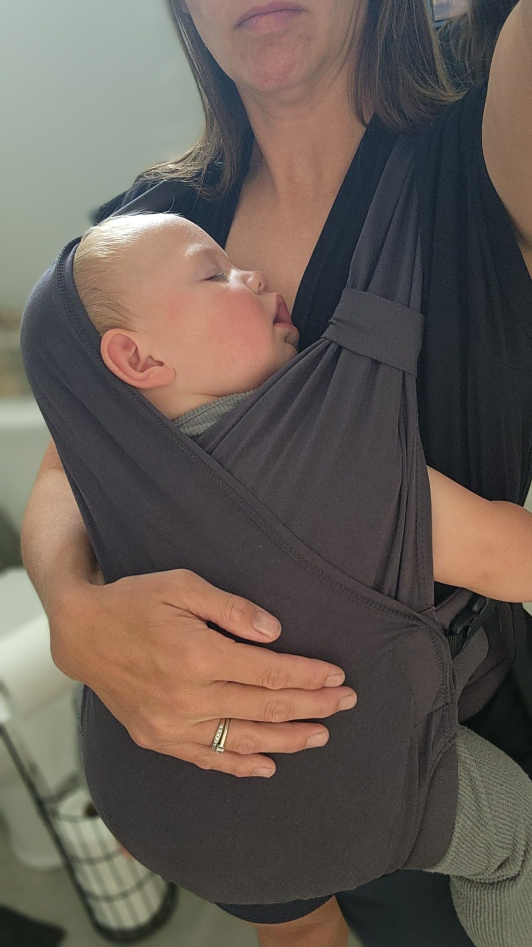 Boba Bliss Pre-Wrapped Baby Wrap Carrier, Newborn Sling, Black customer photo 2