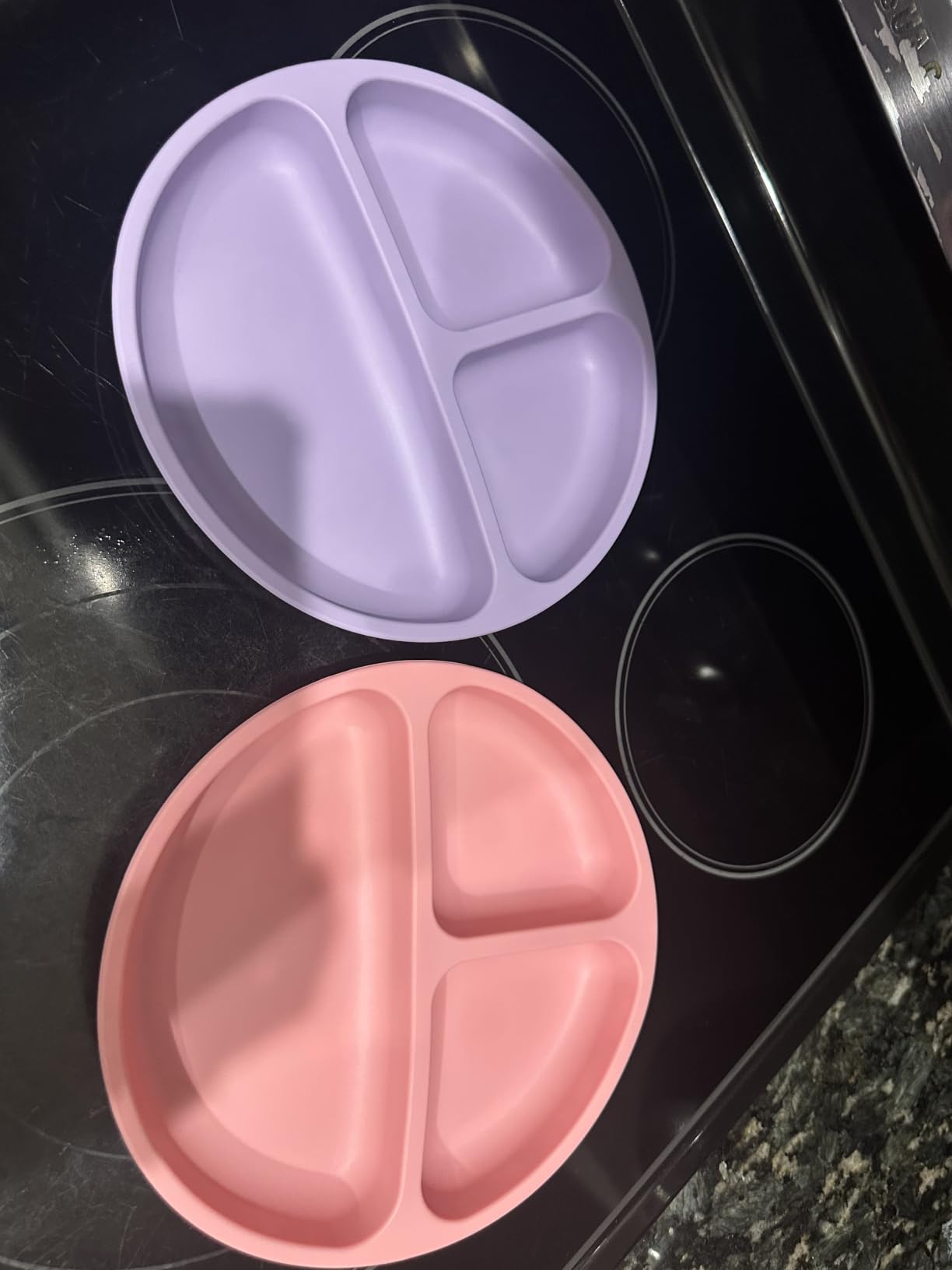 Vicloon Suction Plates, 2 Pcs Baby Toddler Plate, 100% Food Grade Silicone BPA Free Baby Plates, Divided Plate Design, Silicone Grip Dish Microwave & Dishwasher Safe customer photo 2