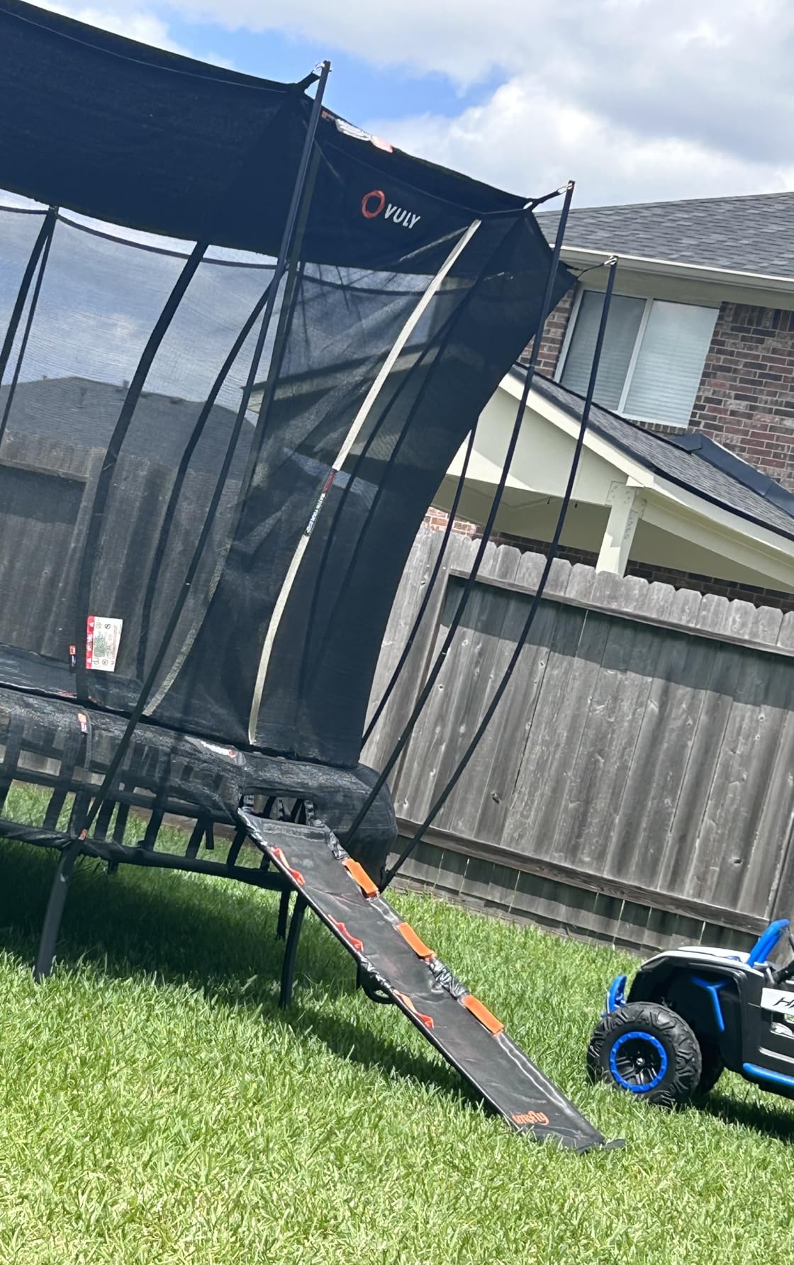jumpfly Trampoline Slide Ladder Universal Trampoline Ladder with Handles Strong Tear Resistant Fabric Trampoline Accessories for Kids Toddler Climb Up & Slide Down, Orange customer photo 1
