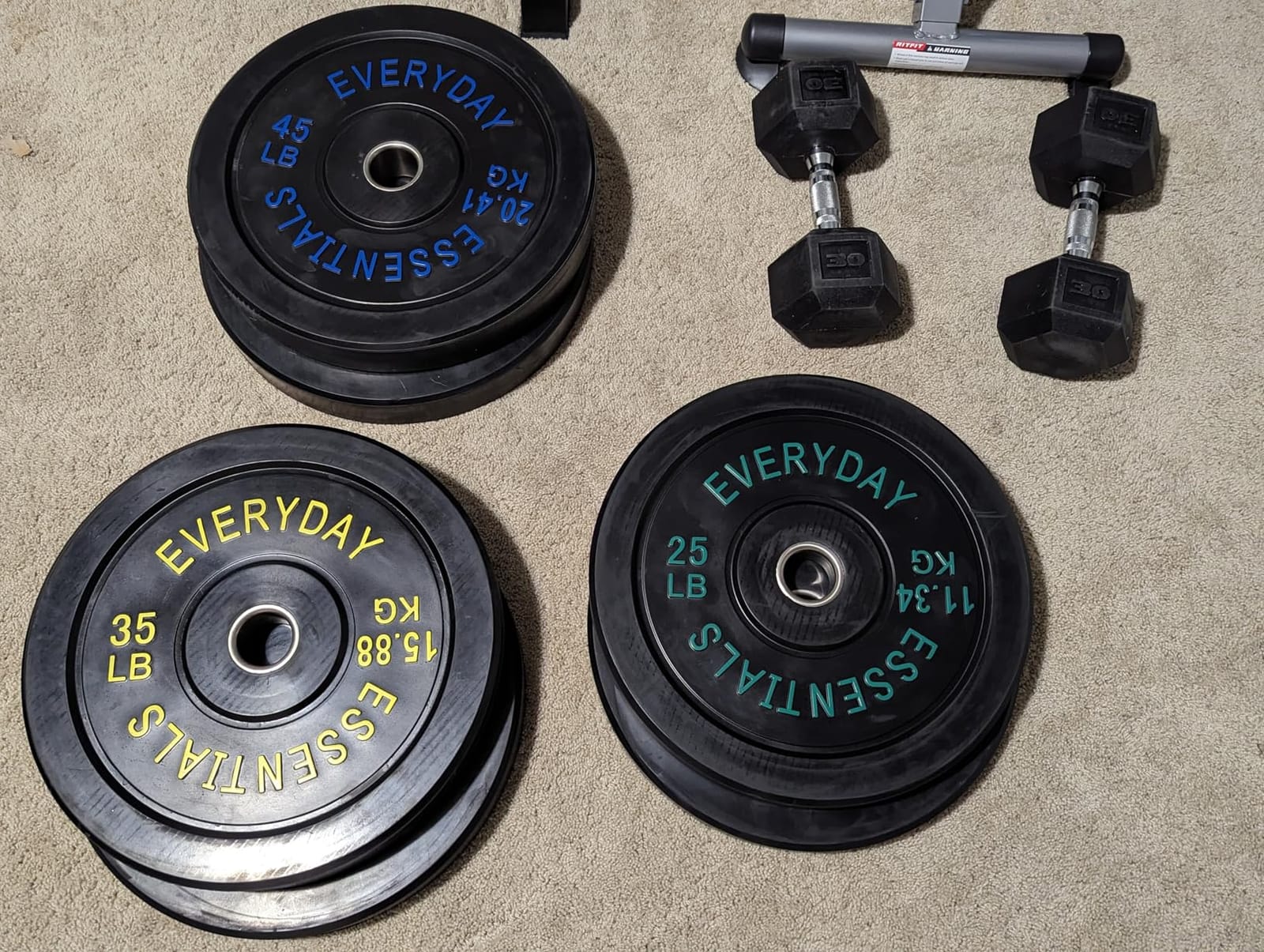 BalanceFrom Olympic Rubber Bumper Weight Plate Set with Steel Hub Inserts – 2-Inch Hole Plates for Strength Training, Powerlifting, and Weightlifting at Home, Garage, or Commercial Gym customer photo 1
