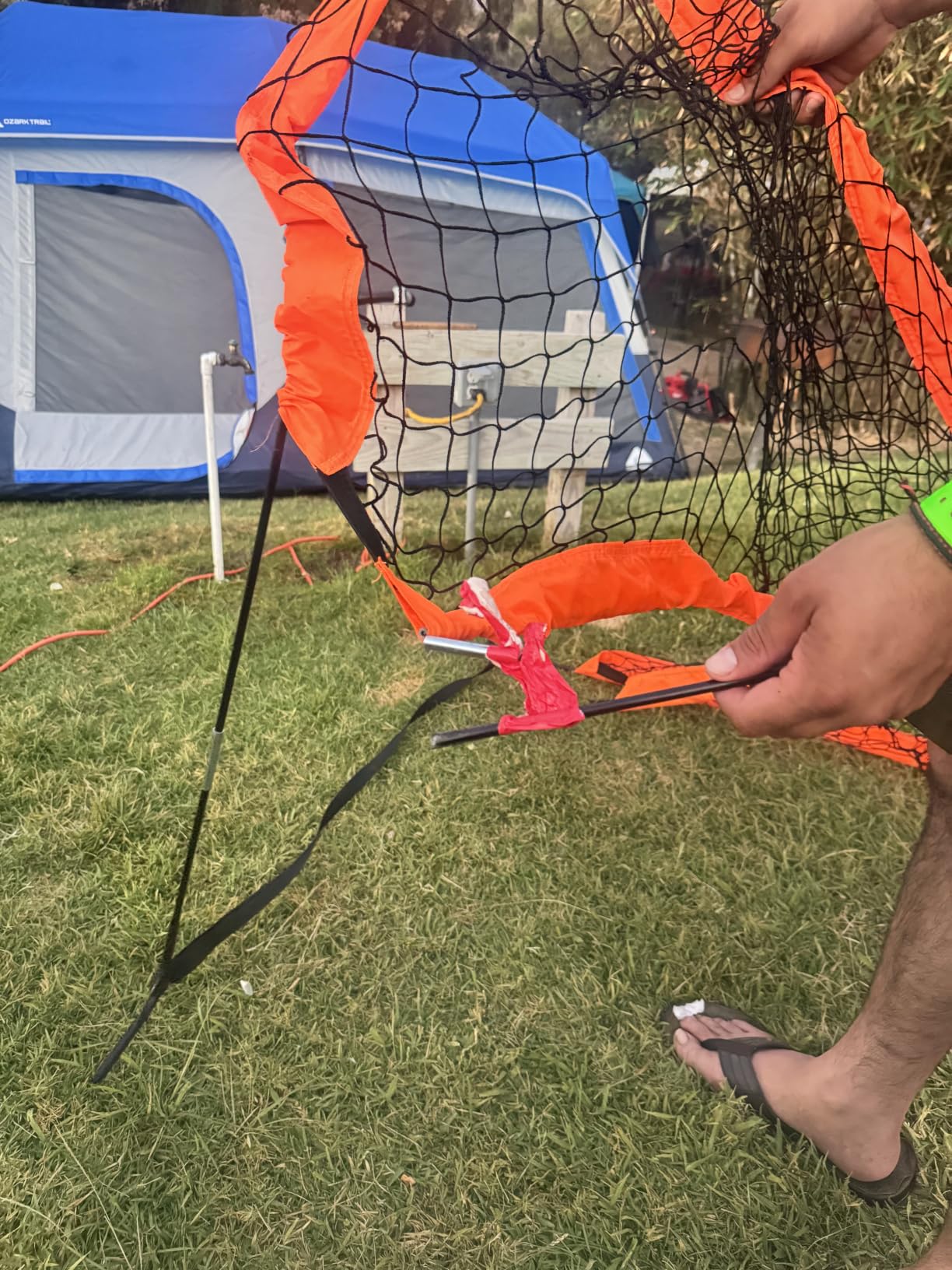 2 Pack 4' x 3' Soccer Goal Net Set, Pop Up Kids Practice Soccer Goals for Indoor and Outdoor.Portable Soccer Net with Carrying Bag & Ground Pegs, Perfect for Backyard, Field, Court customer photo 1