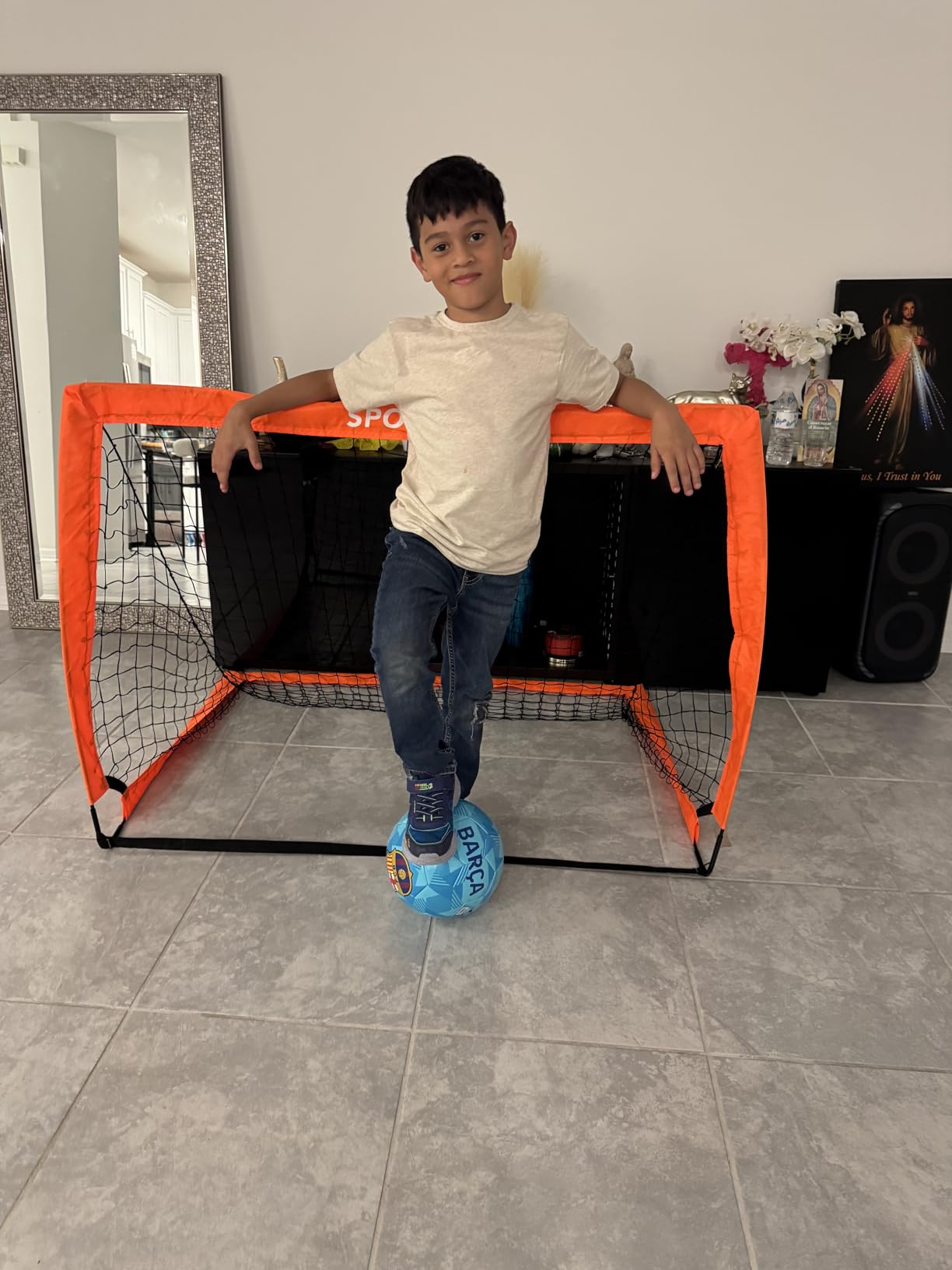 2 Pack 4' x 3' Soccer Goal Net Set, Pop Up Kids Practice Soccer Goals for Indoor and Outdoor.Portable Soccer Net with Carrying Bag & Ground Pegs, Perfect for Backyard, Field, Court customer photo 2