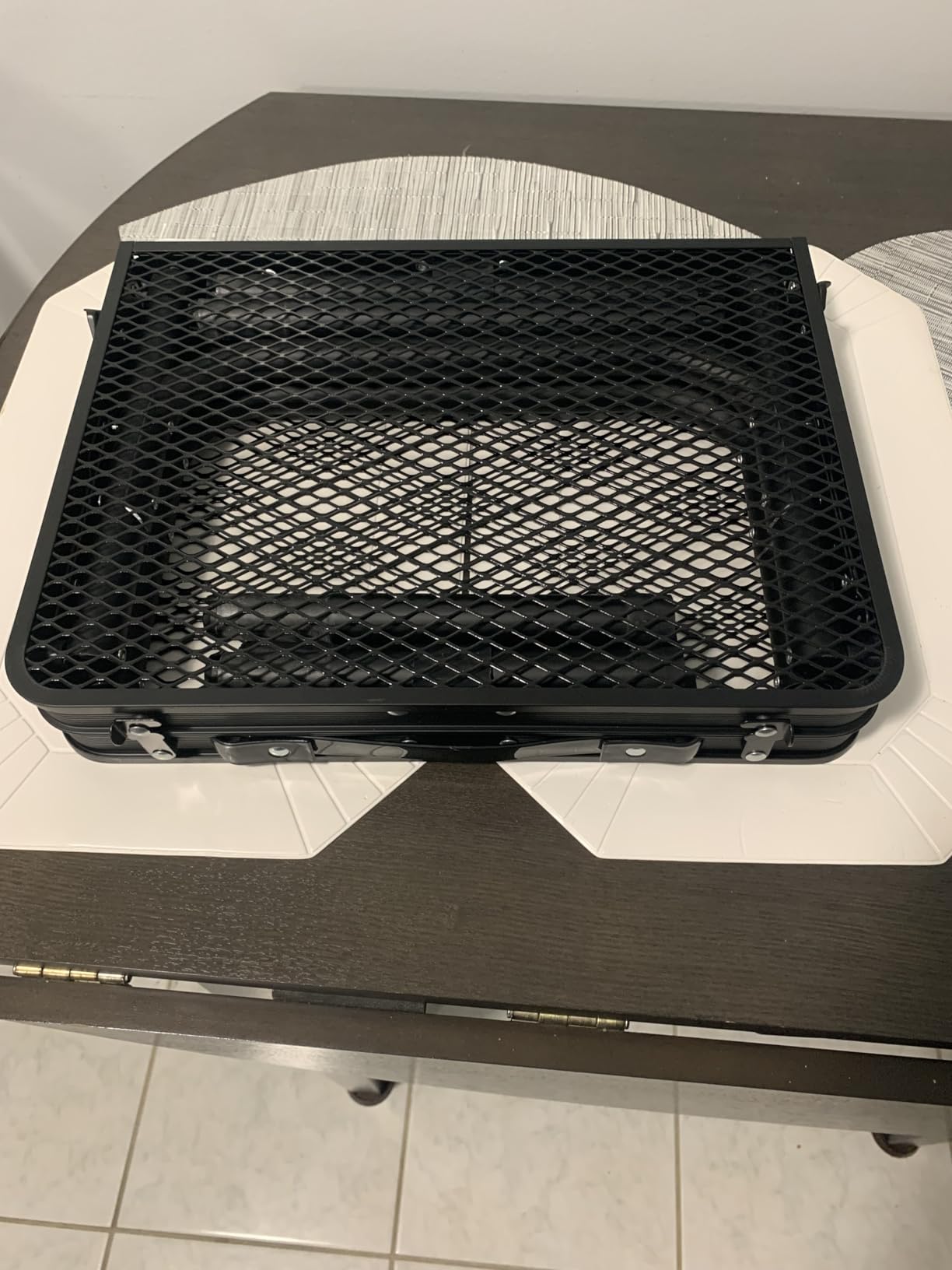REDCAMP Small Folding Grill Table for Outside, 3 Heights Adjustable Lightweight Portable Metal Aluminum Outdoor Grill Table for Camping Picnic Cooking BBQ, Black 24x16 inches customer photo 2