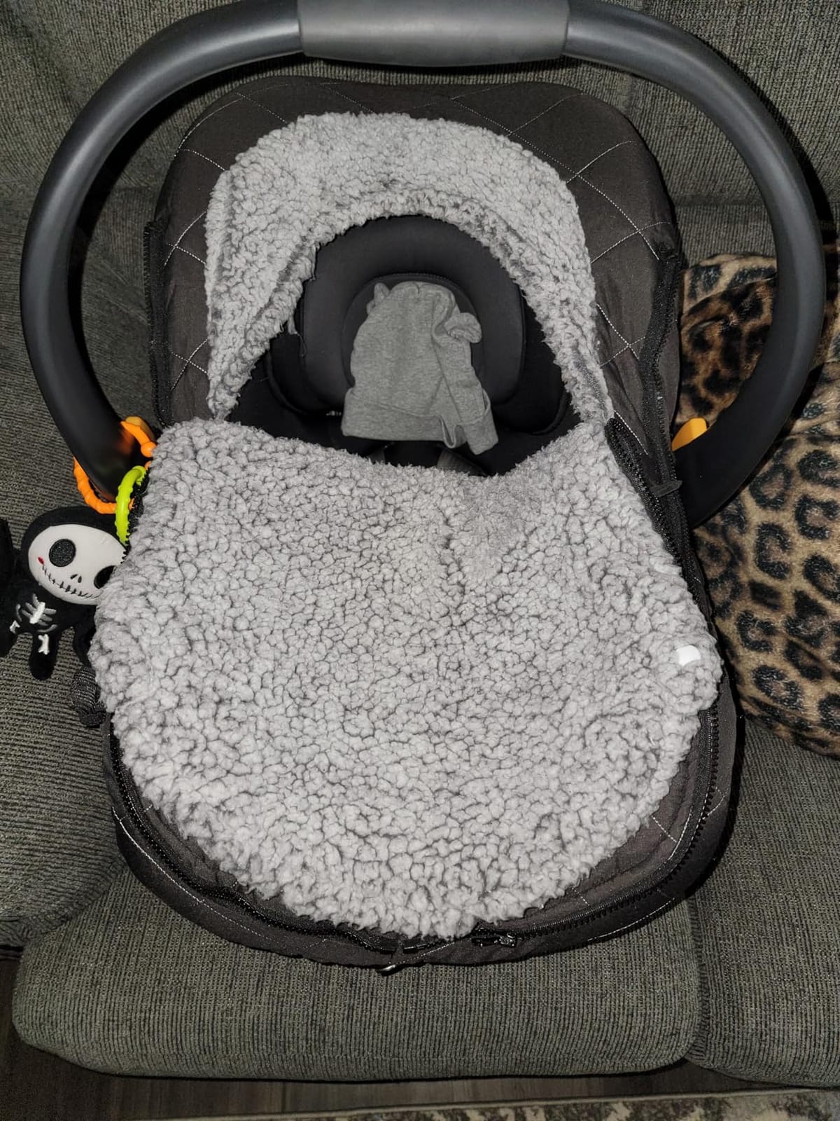 ACRABROS Car Seat Cover Baby: Winter Infant Carseat Canopy for Boy Girl Newborn, Zipper Peeping Window, Warm Cozy Cold Weather Waterproof Fitted, Heather Grey customer photo 1