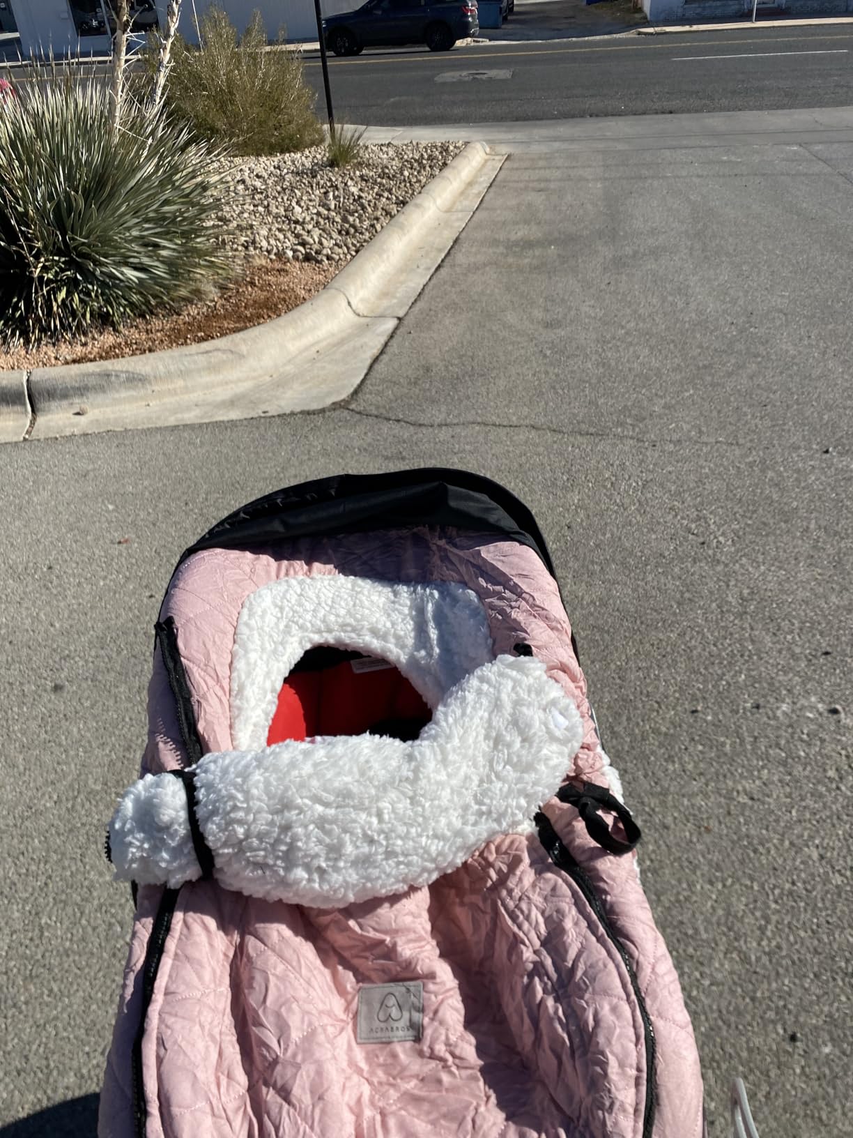 ACRABROS Car Seat Cover Baby: Winter Infant Carseat Canopy for Boy Girl Newborn, Zipper Peeping Window, Warm Cozy Cold Weather Waterproof Fitted, Heather Grey customer photo 2