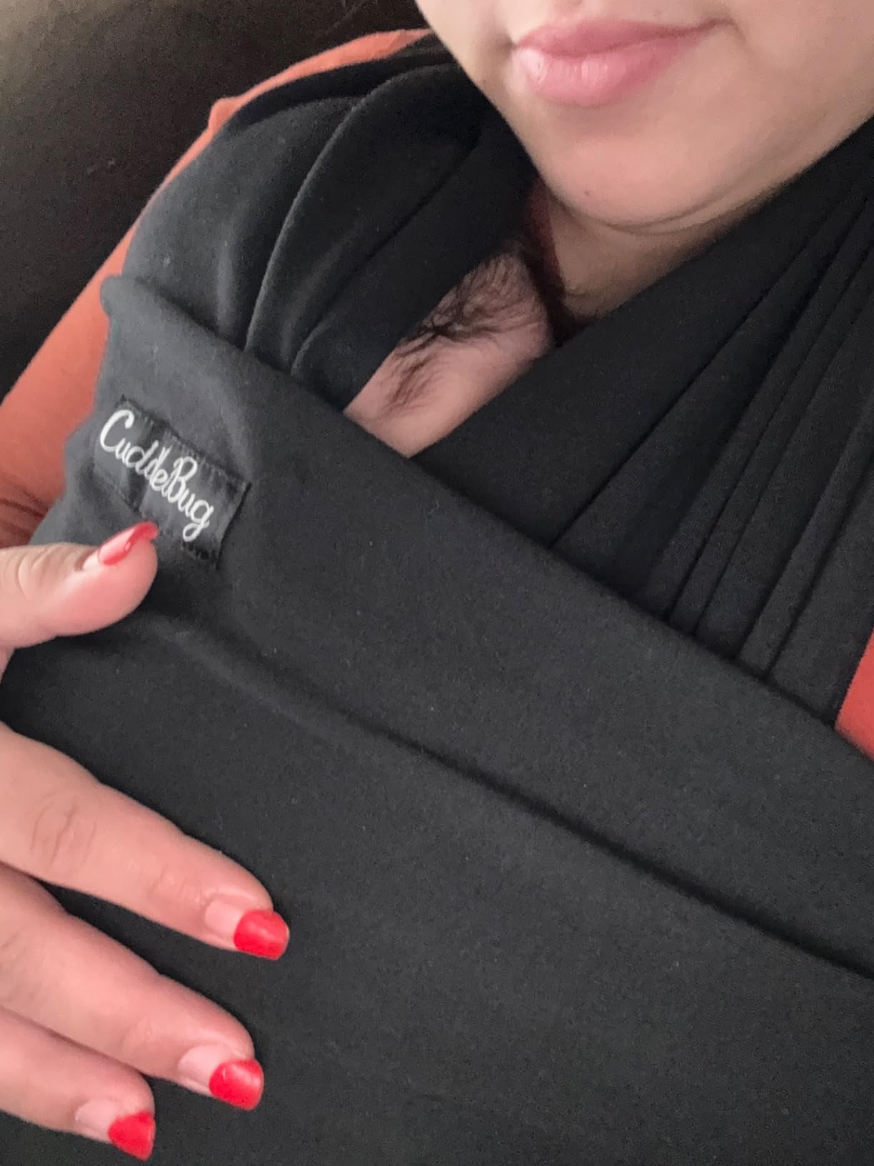 Cuddlebug Baby Wrap Carrier, Soft Stretchy Newborn Sling, 7-35 lbs, Mint customer photo 2