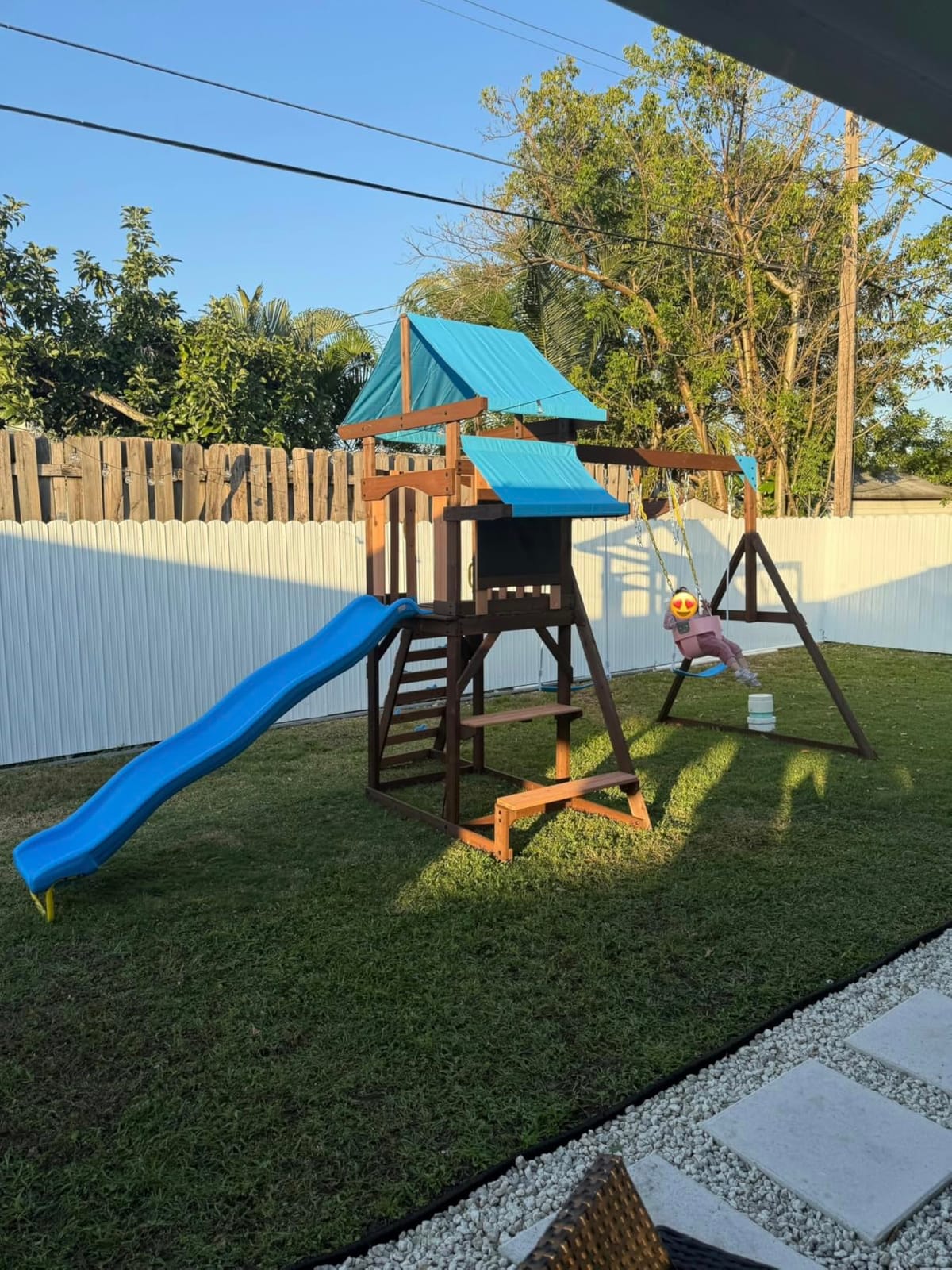 DECORLIFE Toddler Swing, Baby Swing Outdoor –High Back Full Bucket Swing Set, 330lb Capacity, Safety Design, Plastic-Coated Chains and Quick-Snap Carabiners for Backyard, Playground customer photo 1