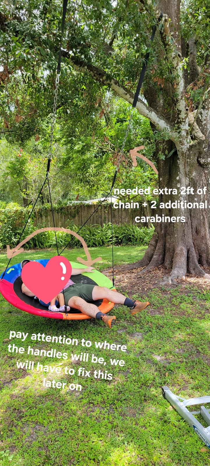 Tree Swing, Saucer Swing, 40 inch Swing for Backyard Outdoor, Multicolor customer photo 1