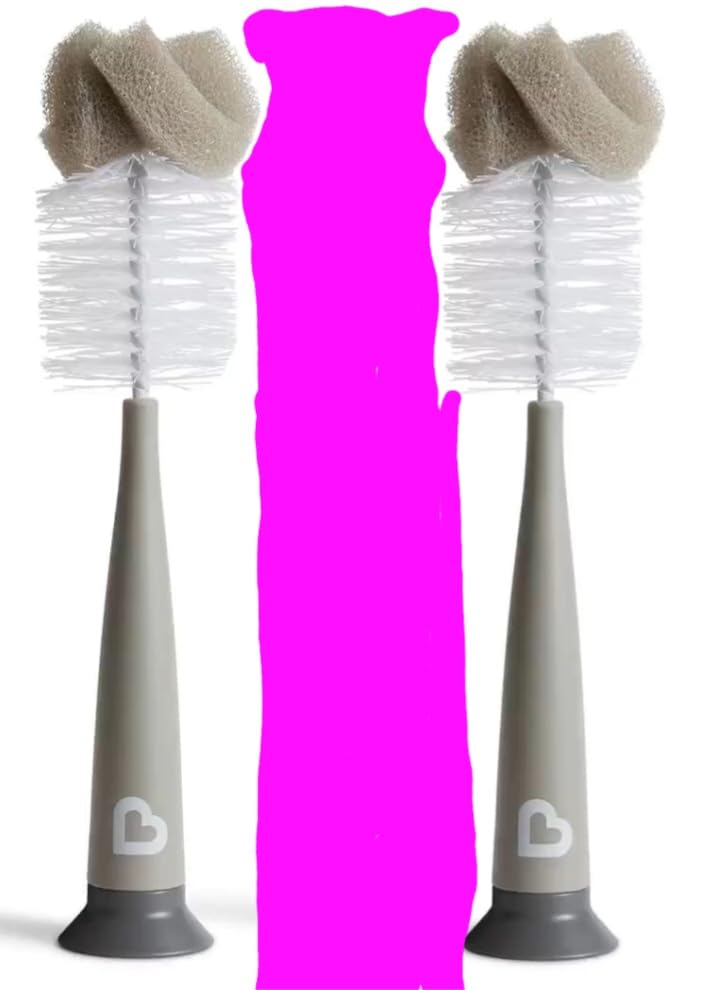 Munchkin® Sponge™ Bottle Brush, Modern Design, 2 Pack, Grey customer photo 1