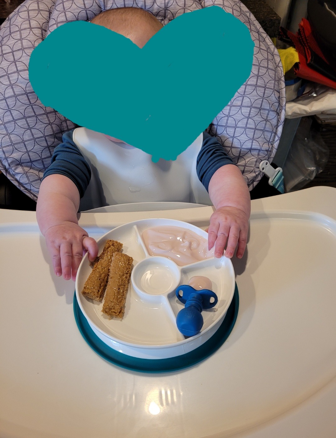 OXO Tot Stick and Stay Suction Divided Plate - Dusk customer photo 2