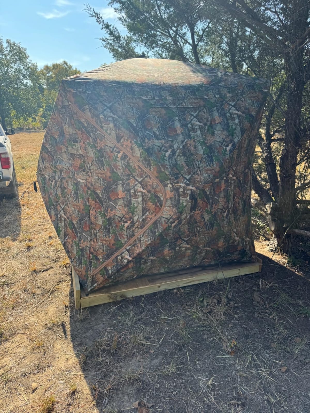 FUNHORUN Hunting Blind with Floor Mat, 360 See Through Ground Blind, Pop Up customer photo 2