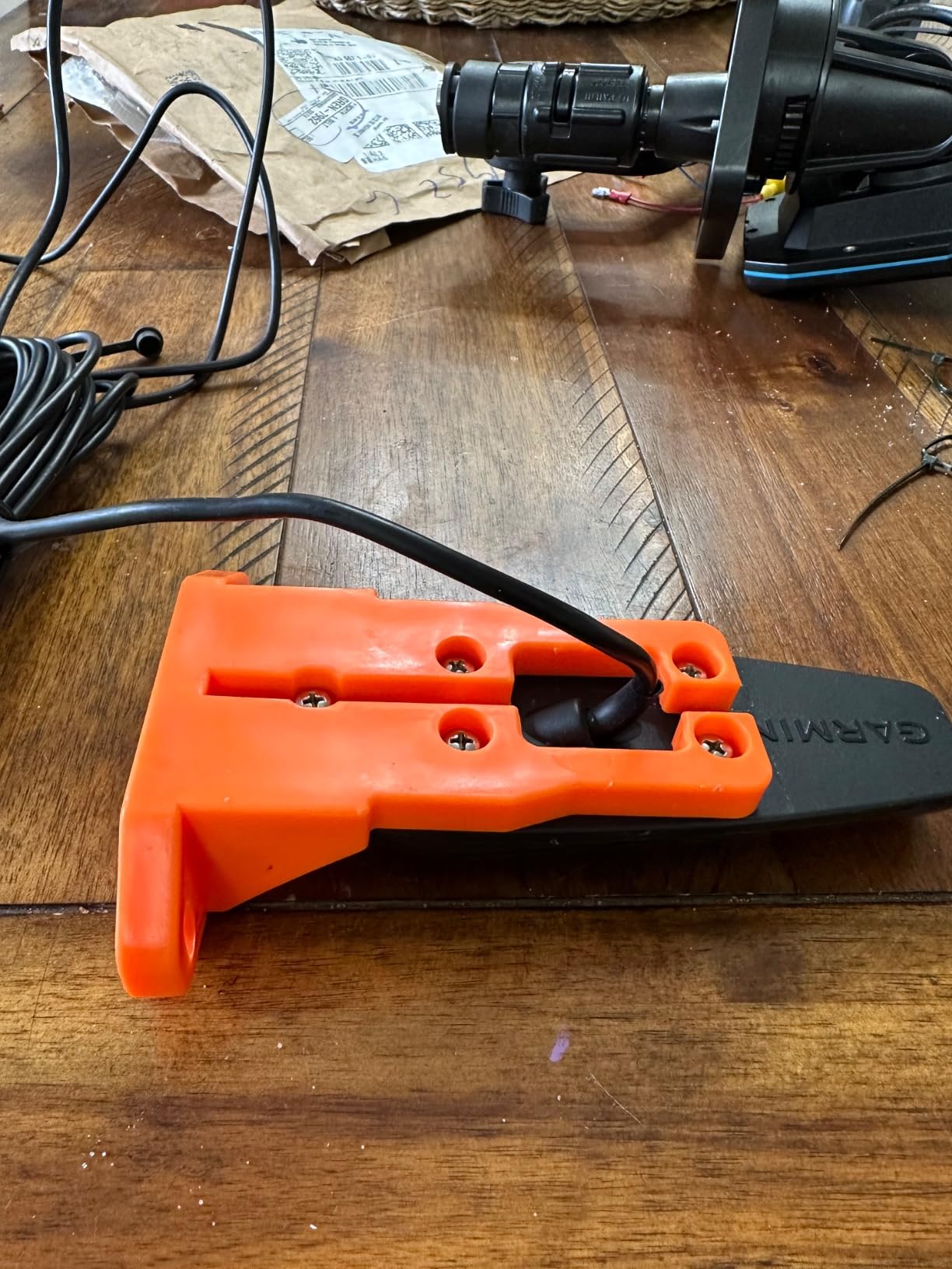 Kayak Transducer Mount Bracket,Simplified Installation,Orange customer photo 2