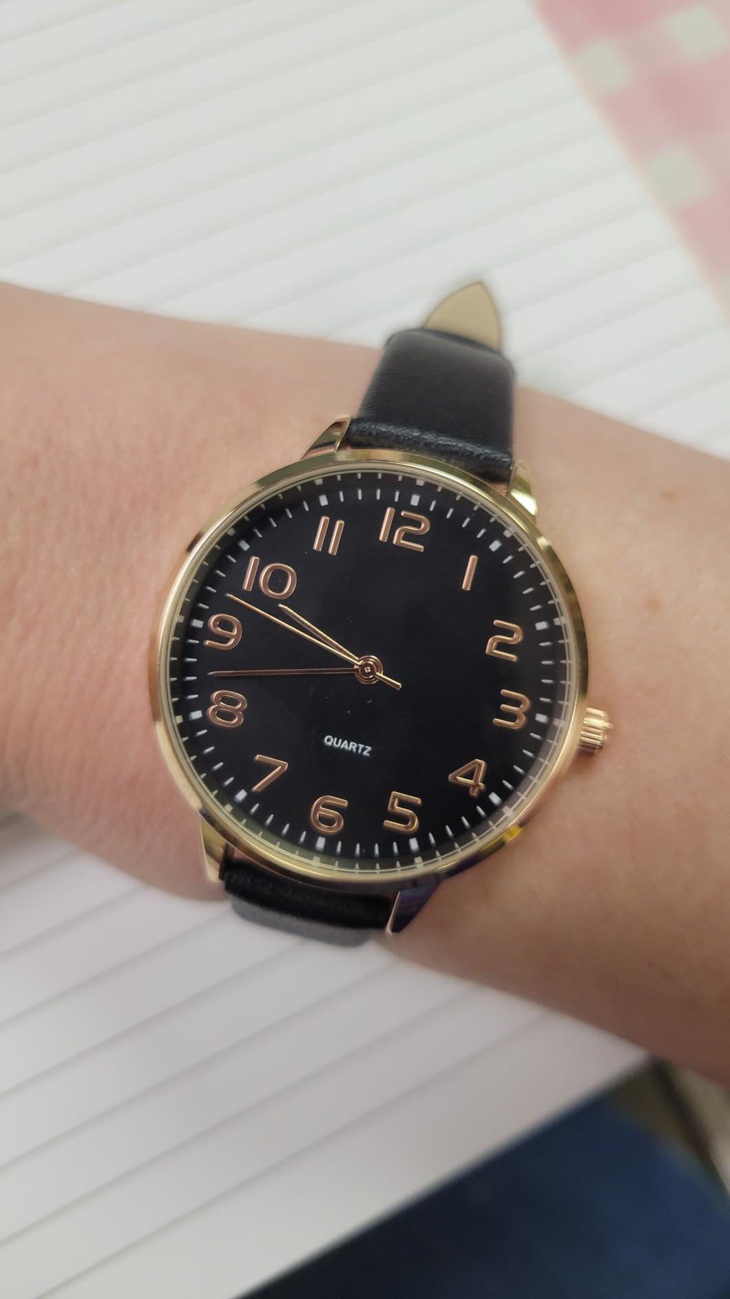 TWOPTION Women's Dainty Analog Leather Dress Watch for Small Wrists, Ladies Waterproof Watches for Women, Reloj para Mujer customer photo 2