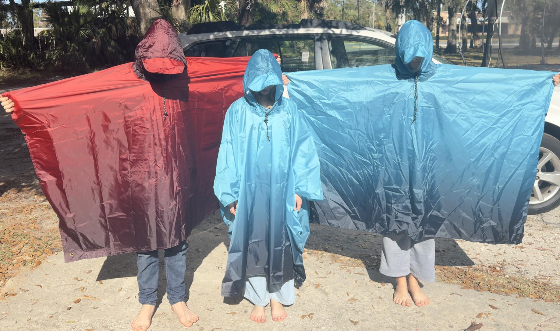 Hooded Rain Poncho for Adult, Waterproof Raincoat for Hiking Camping customer photo 2