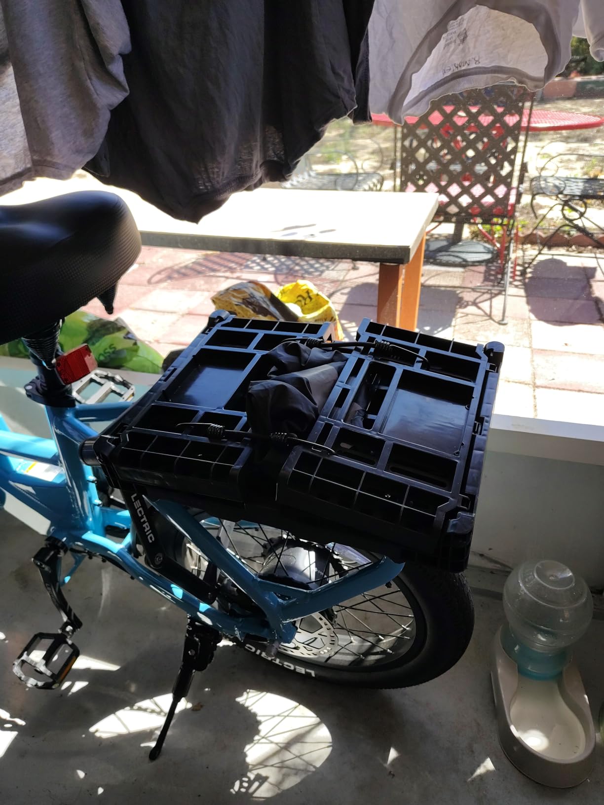 YEEGO DIRECT Bike Basket Rear,Foldable Bike Cargo Basket, Plastic Collapsible Basket for Bicycle, Rear Bike Baskets Storage Bike Milk Crate Rear Rack,Waterproof Cover for Outings,Pets E-Bike customer photo 2