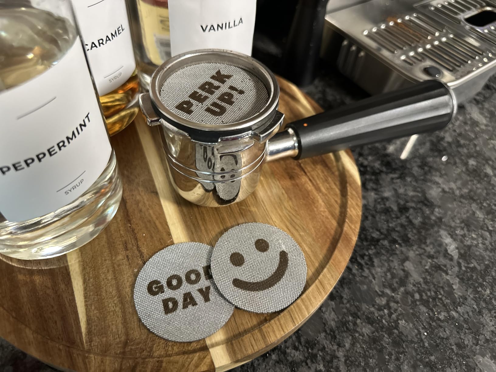FLUR Happy Pucks (3Pack) Espresso Puck Screens for Breville - Reusable Coffee Filter Screens – Compatible with 51mm, 53.3mm, and 58.5mm Portafilters - 1.7mm Thickness - 316 Stainless Steel (53.5mm) customer photo 2