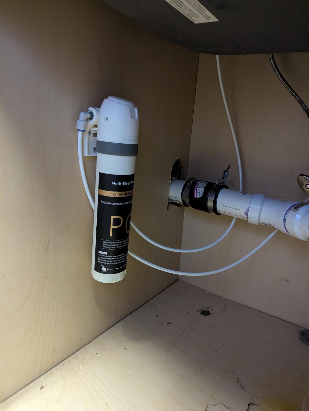 WINGSOL Under Sink Water Filter System with Black Faucet, NSF/ANSI 42&53 Anti-Clogged Pleated Filter Quick Change EZ Install, Reduce PFAS/Lead/Chlorine/Sediment, Long-Lasting Water Purifier customer photo 2