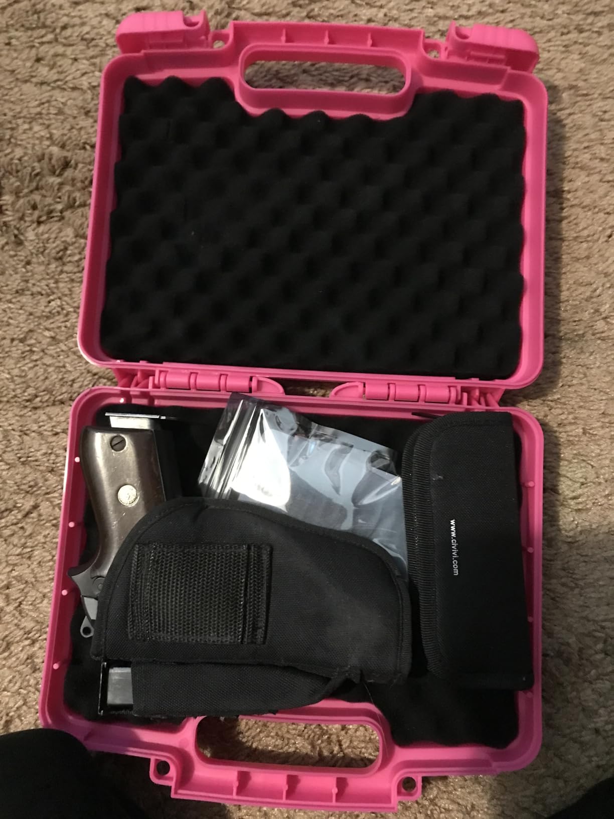 Kinghardcase 9mm Gun Case Lockable, TSA Approved Firearm Travel Case with TSA Lock, Pistol Case Hard Shell, Gun Safe for Handgun, Pistol, Revolver - Shockproof Gun Storage customer photo 1