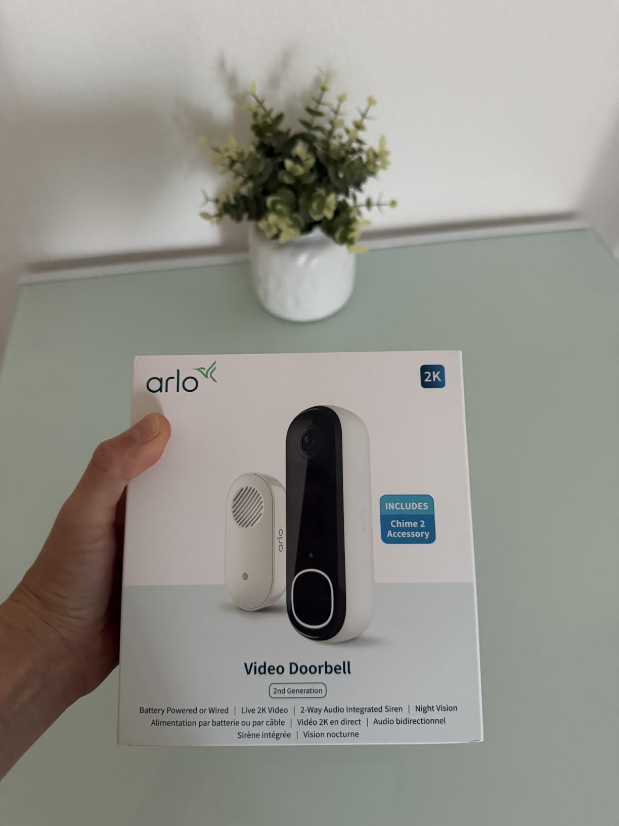 Arlo Video Doorbell 2K (2nd Gen) Wireless or Wired - 1-Cam + Chime customer photo 2