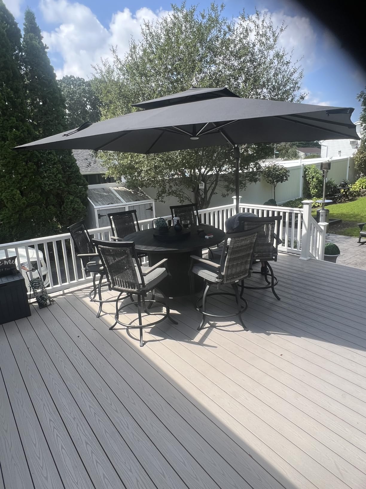 10 X 13 FT Cantilever Patio Umbrella Outdoor with Lights & Base customer photo 1