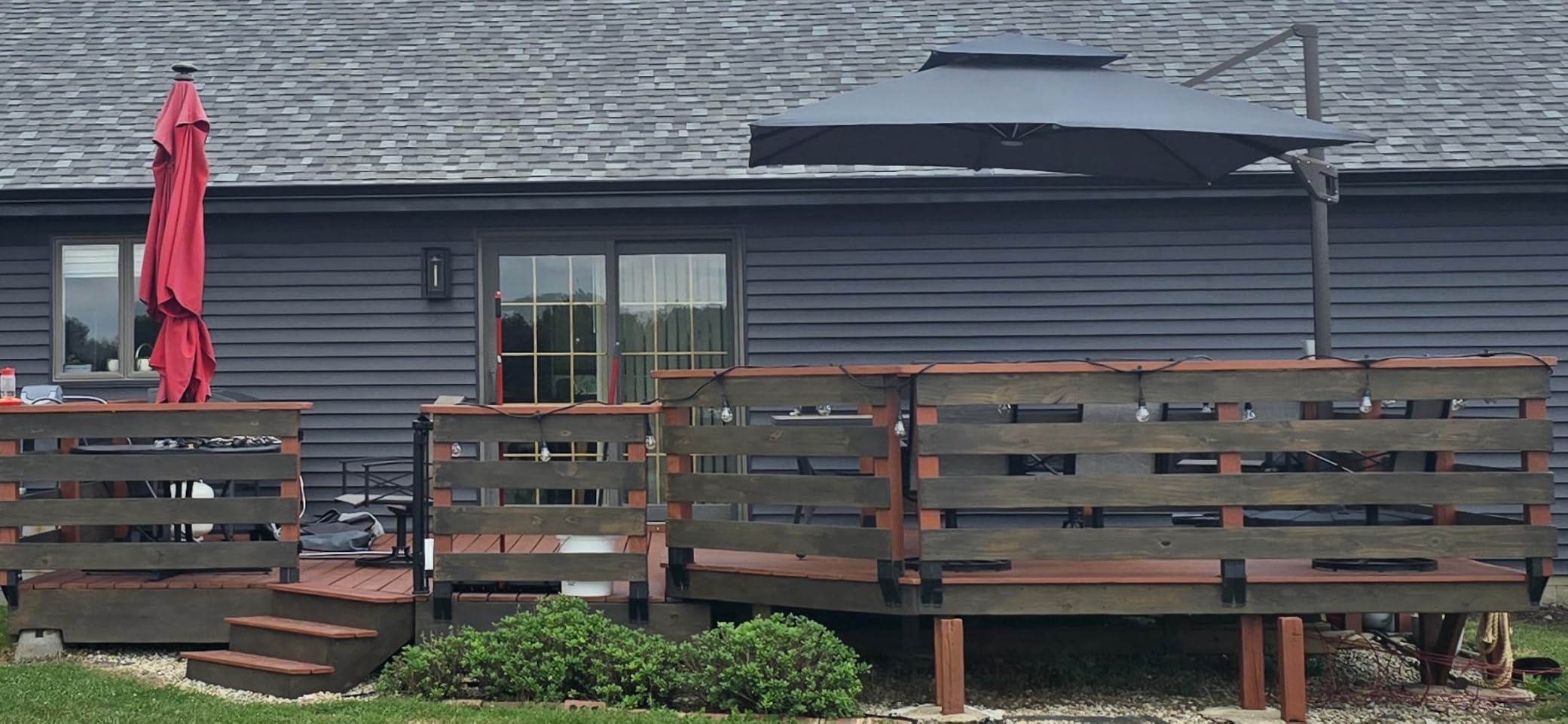 10 X 13 FT Cantilever Patio Umbrella Outdoor with Lights & Base customer photo 2