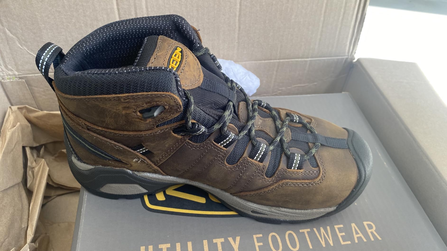 KEEN Utility Men's Detroit XT Mid Height Steel Toe Waterproof Work Boots customer photo 2