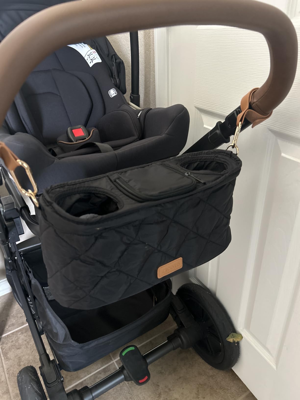 Beautiful Stroller Caddy Organizer With 2 Cup Holders - Zipper Pocket Bag customer photo 1
