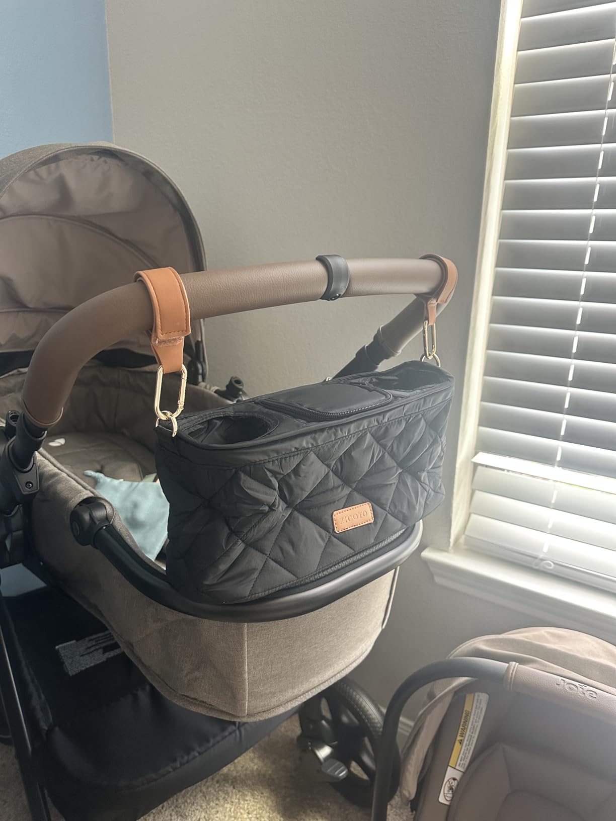 Beautiful Stroller Caddy Organizer With 2 Cup Holders - Zipper Pocket Bag customer photo 2