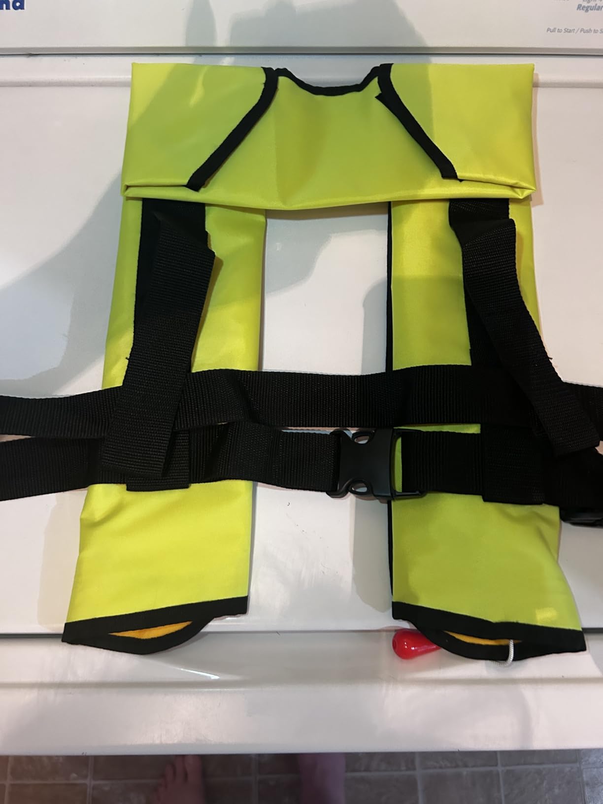 Adult Automatic Inflatable Kayak Vest PFD,Water Sports Vest for Boating Fishing Kayaking SUP Paddleboarding(fit Weight Below 330 lbs) customer photo 1