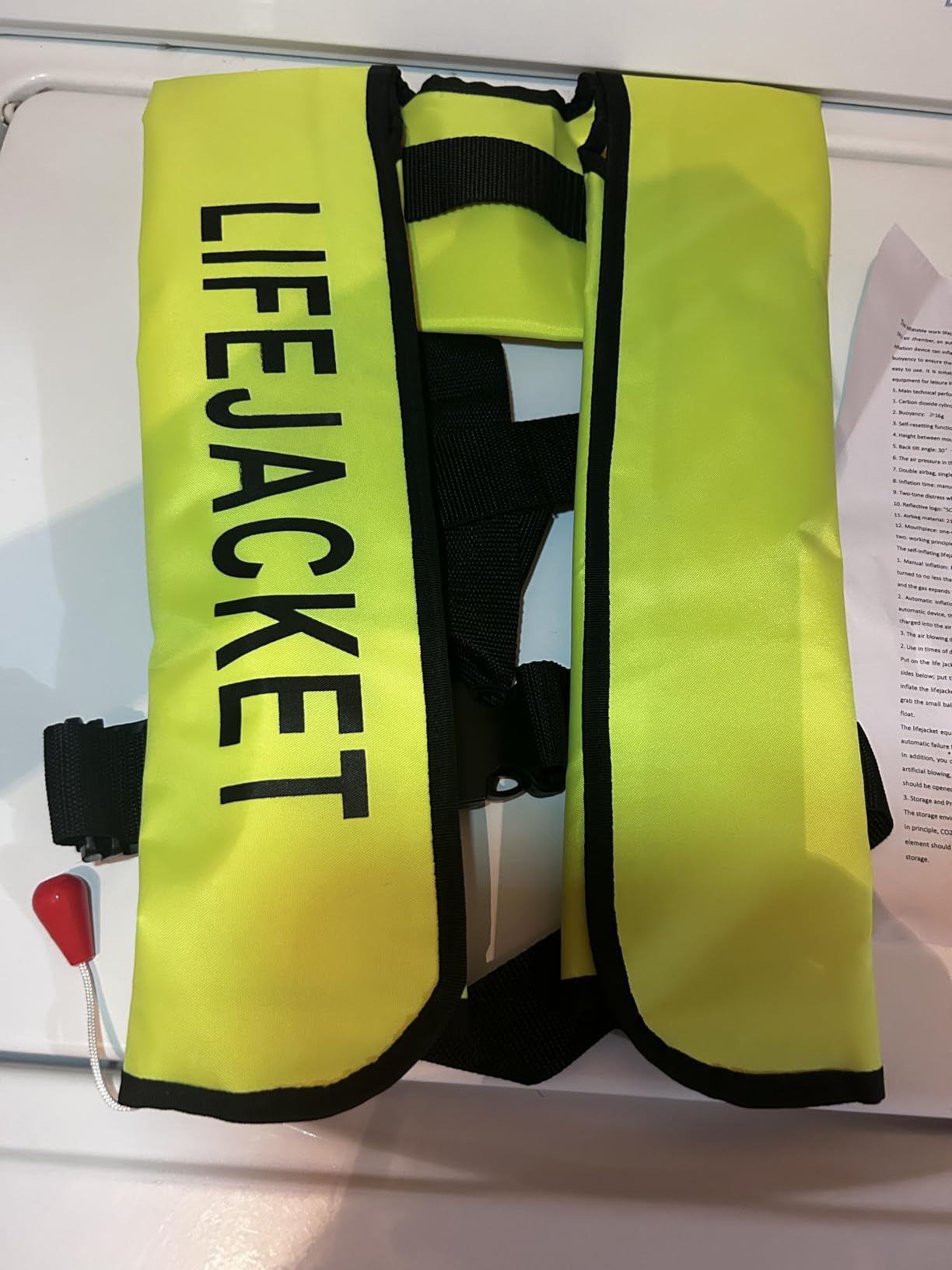Adult Automatic Inflatable Kayak Vest PFD,Water Sports Vest for Boating Fishing Kayaking SUP Paddleboarding(fit Weight Below 330 lbs) customer photo 2