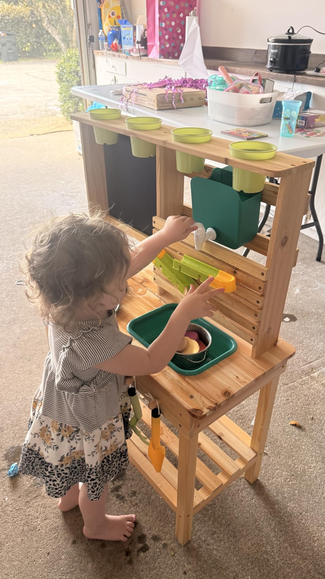 Mud Kitchen for Kids Outdoor, Toddler Wooden Pretend Play Kitchen Playset customer photo 2