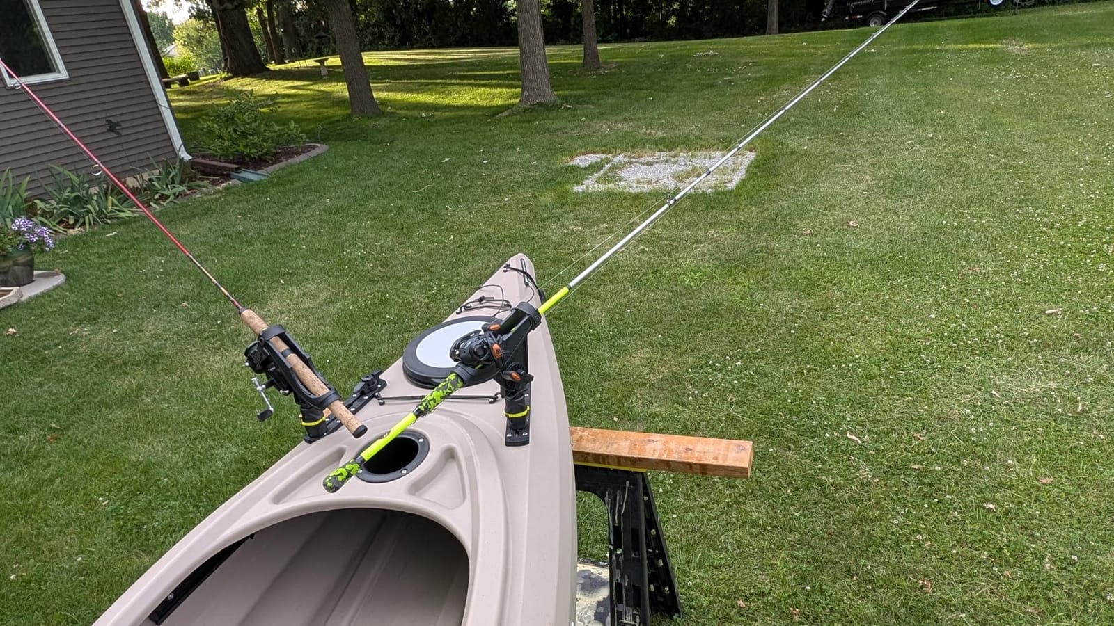 Huntury Track Mount Fishing Rod Holder with 360° Adjustable Kayak Track Adapter for Kayak & Boat | Compatible with Spinning, Casting | Quick Lock On or Release, Kayak Fishing Accessories customer photo 1