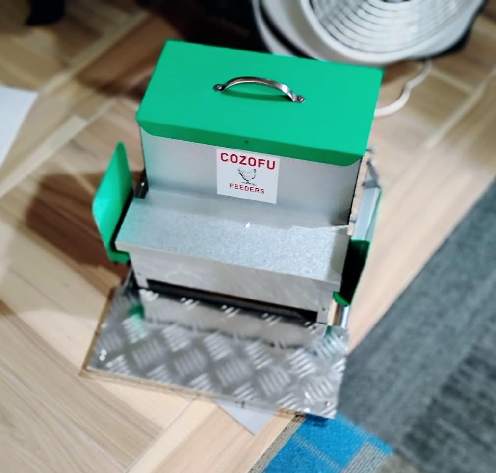 Feeders Automatic Chicken Feeder - Large Capacity for 6-12 Chickens, Lasts 10 Days (25lb Feed), Durable Galvanized Steel, Rat-Proof, No-Spill, Weatherproof Lid customer photo 1