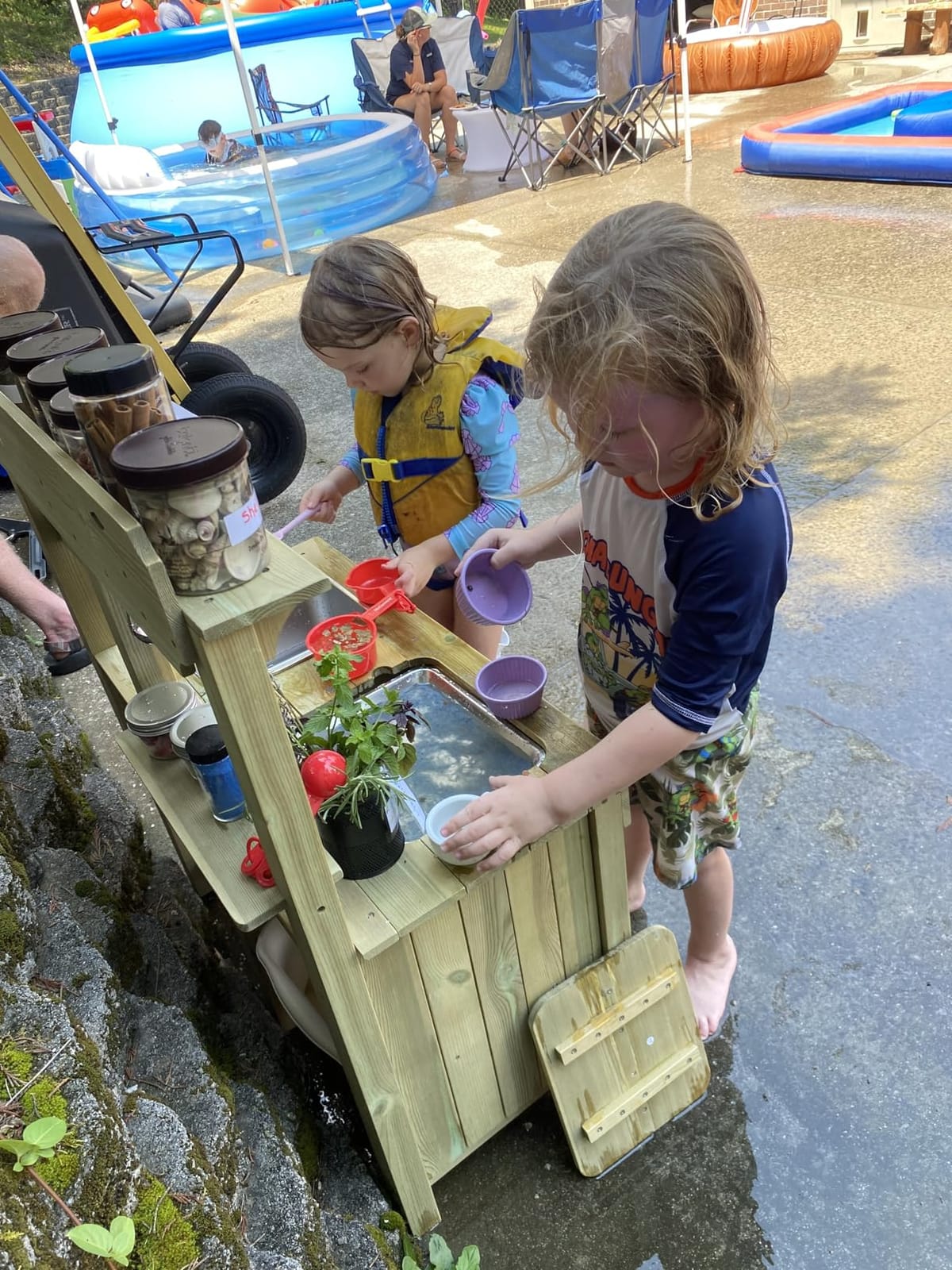 Tiny Land Outdoor Mud Kitchen for Kids Ages 3+, Wooden Water Play Kitchen customer photo 1
